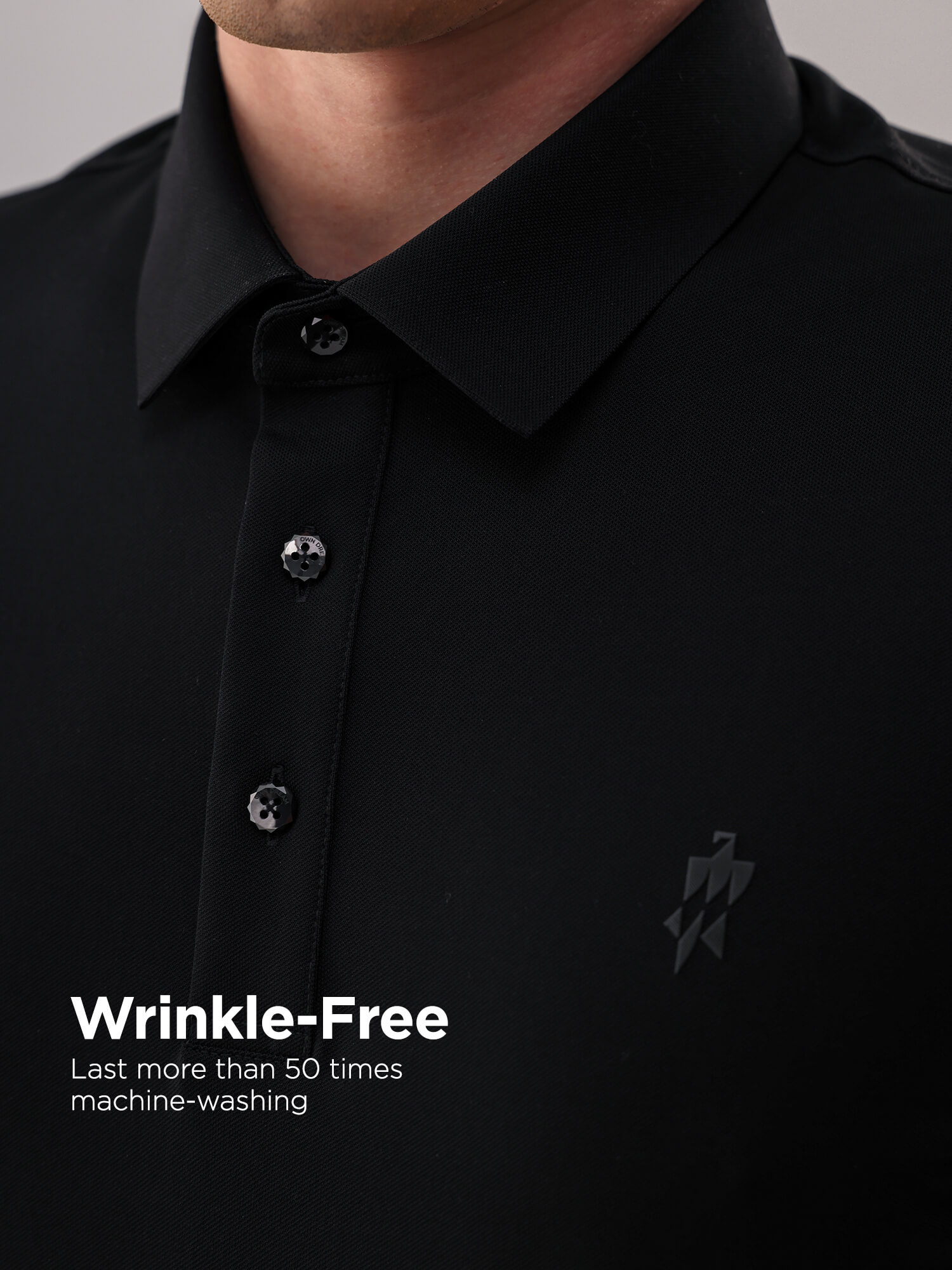 Meteorite Black High-Stretch Polo-Own Dream Shirts-Dress Shirts for Men