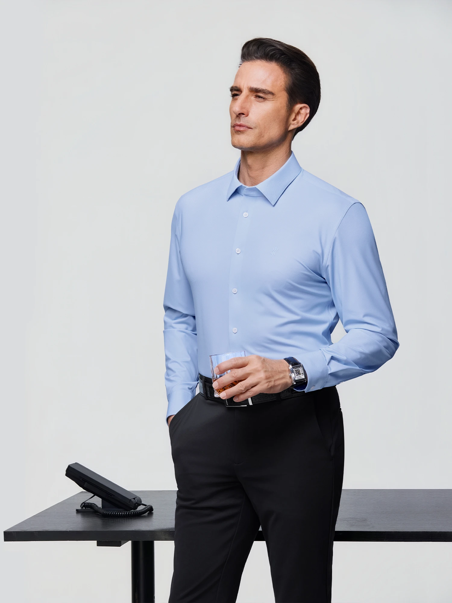 Stream Blue Stripe Stretch Shirt