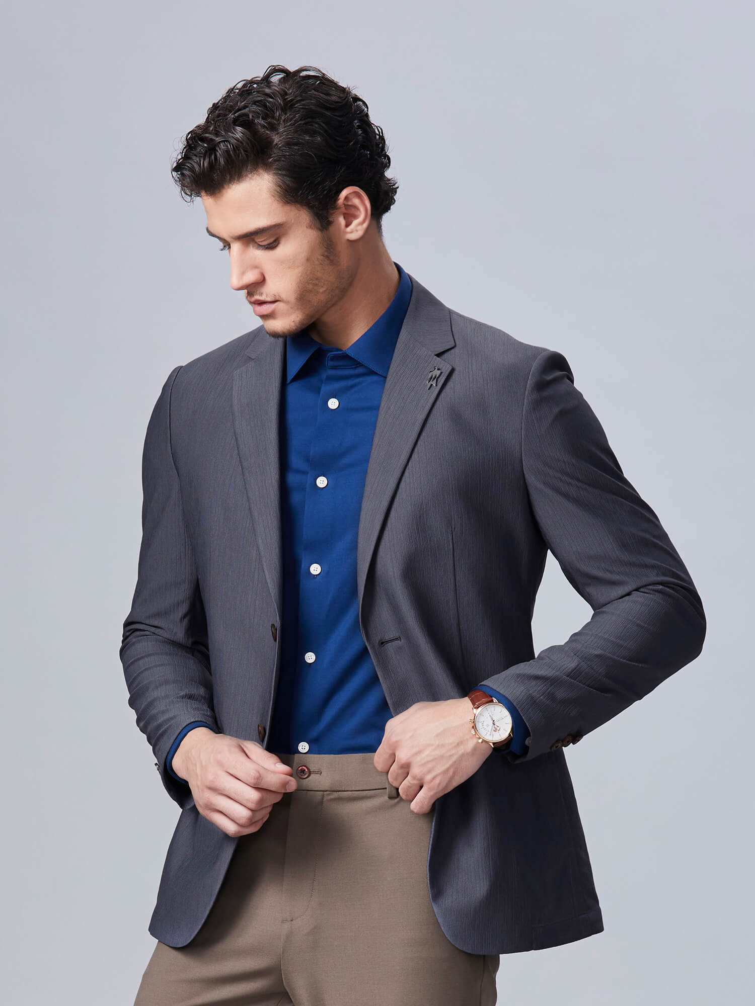 Misty Gray Stretch Blazer