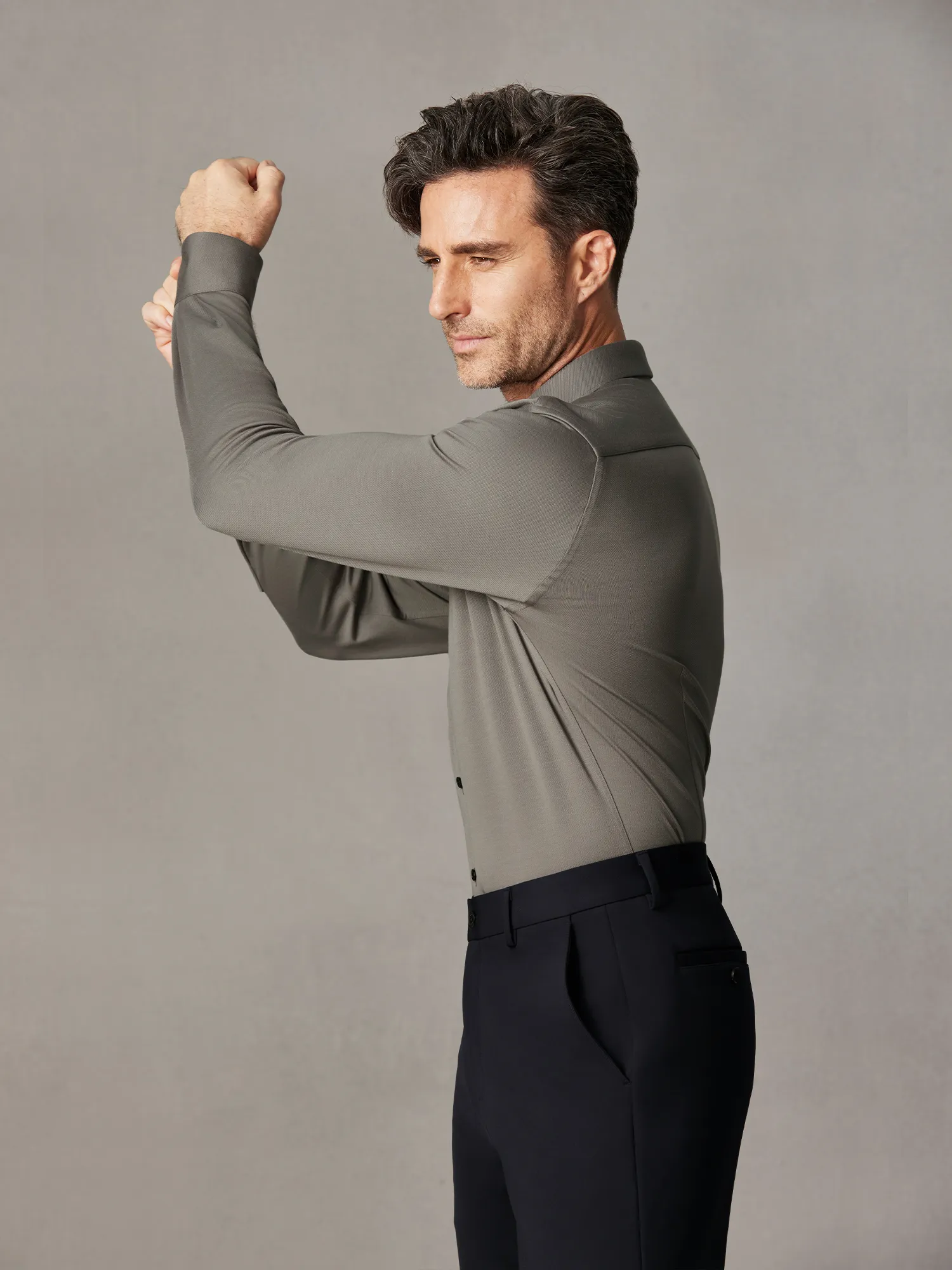 Dawn Gray Cashmere Stretch Shirt