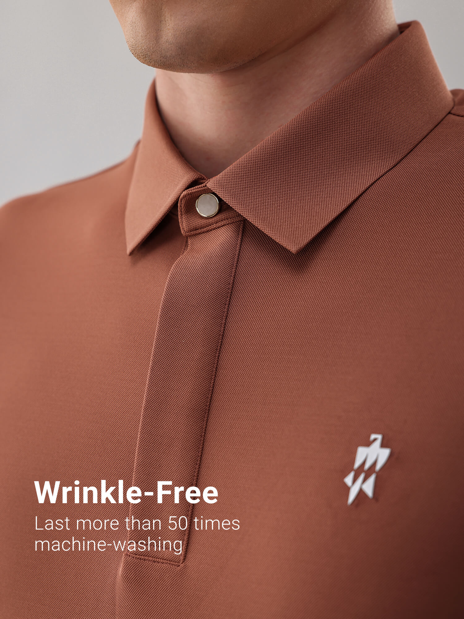 Coral Orange High-Stretch Short-Sleeve Polo 