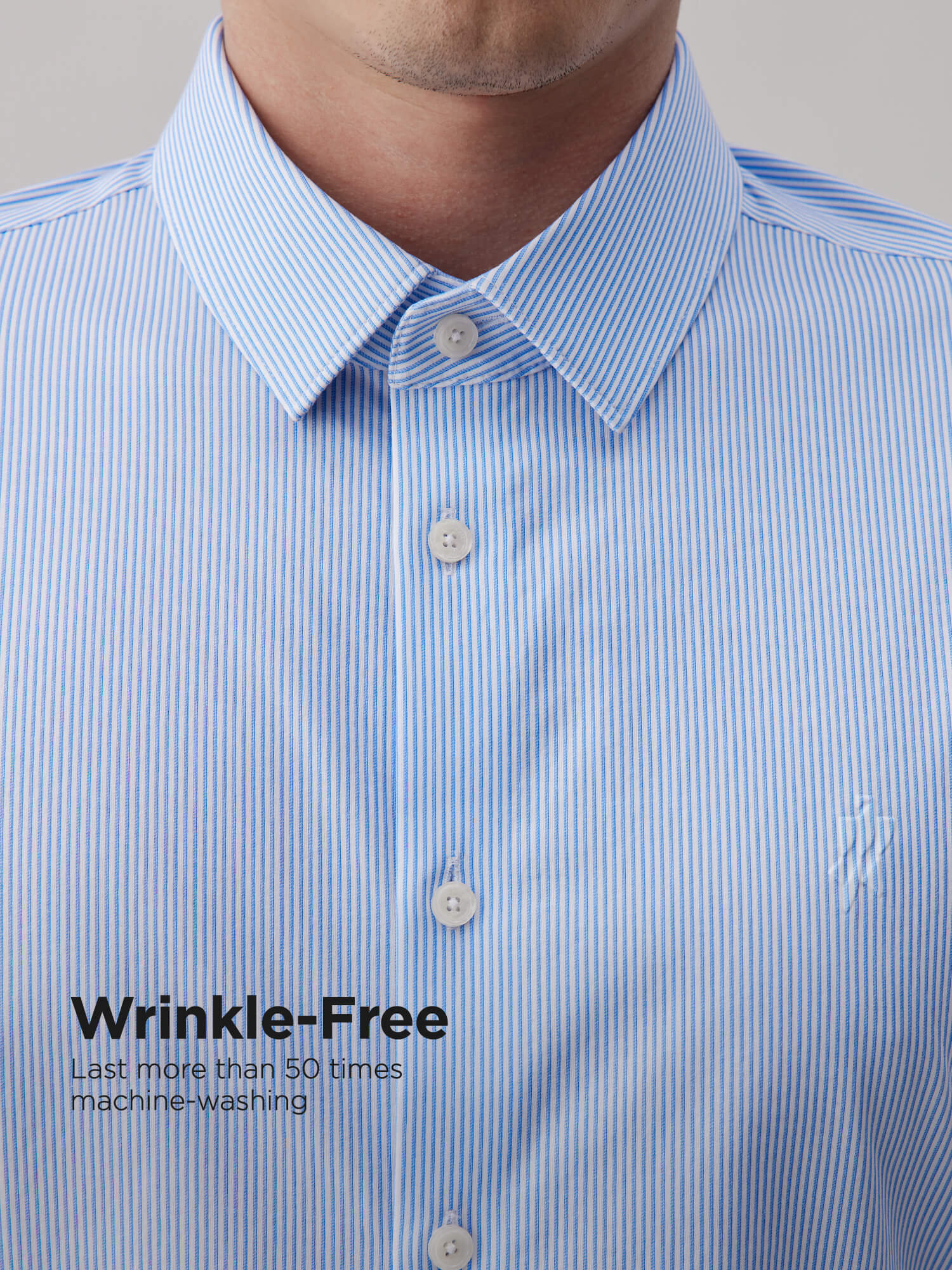 Glacier Blue Striped High-Stretch Shirt -Own Dream Shirts-Dress Shirts for Men