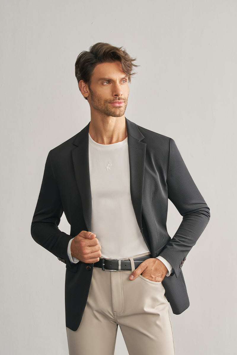 Late Fall White Crew Neck Stretch Polo Shirt-OWN DREAM Shirts