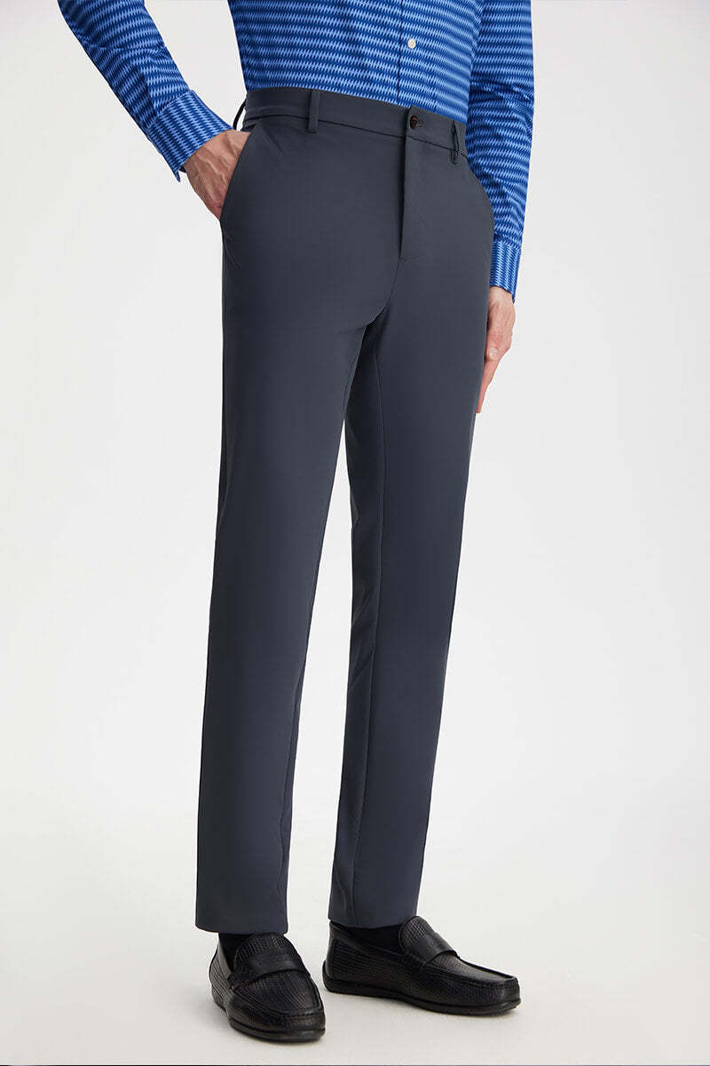 Moon Gray Stretch Casual Pants-OWN DREAM Shirts