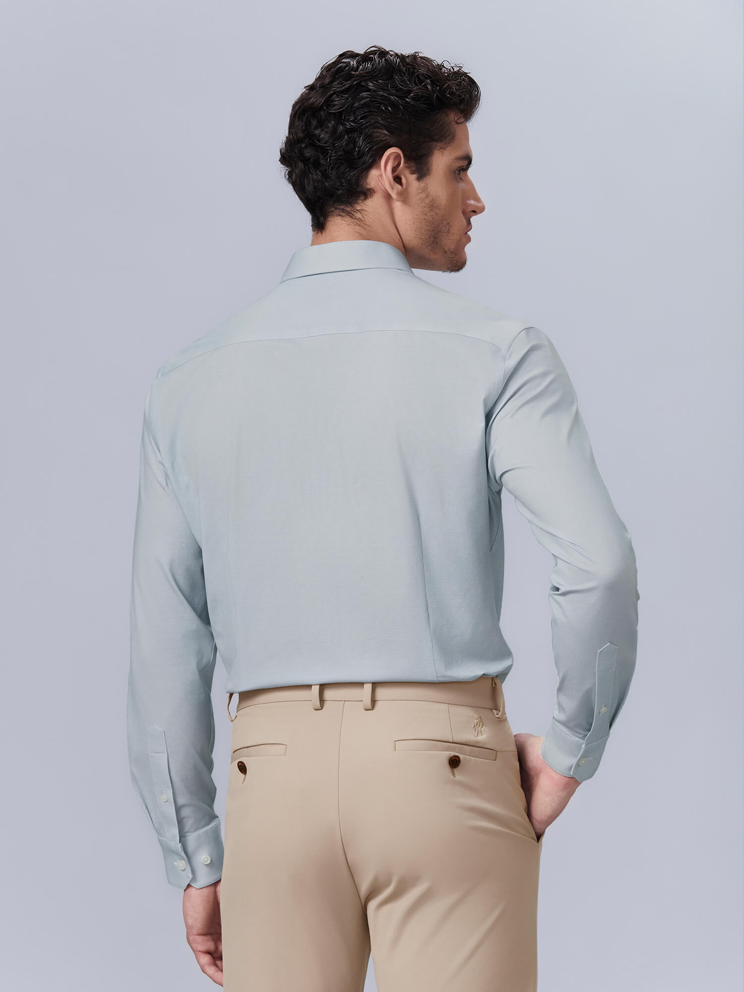 Frosted Moss Green High-Stretch Shirt-Own Dream Shirts-Dress Shirts for Men