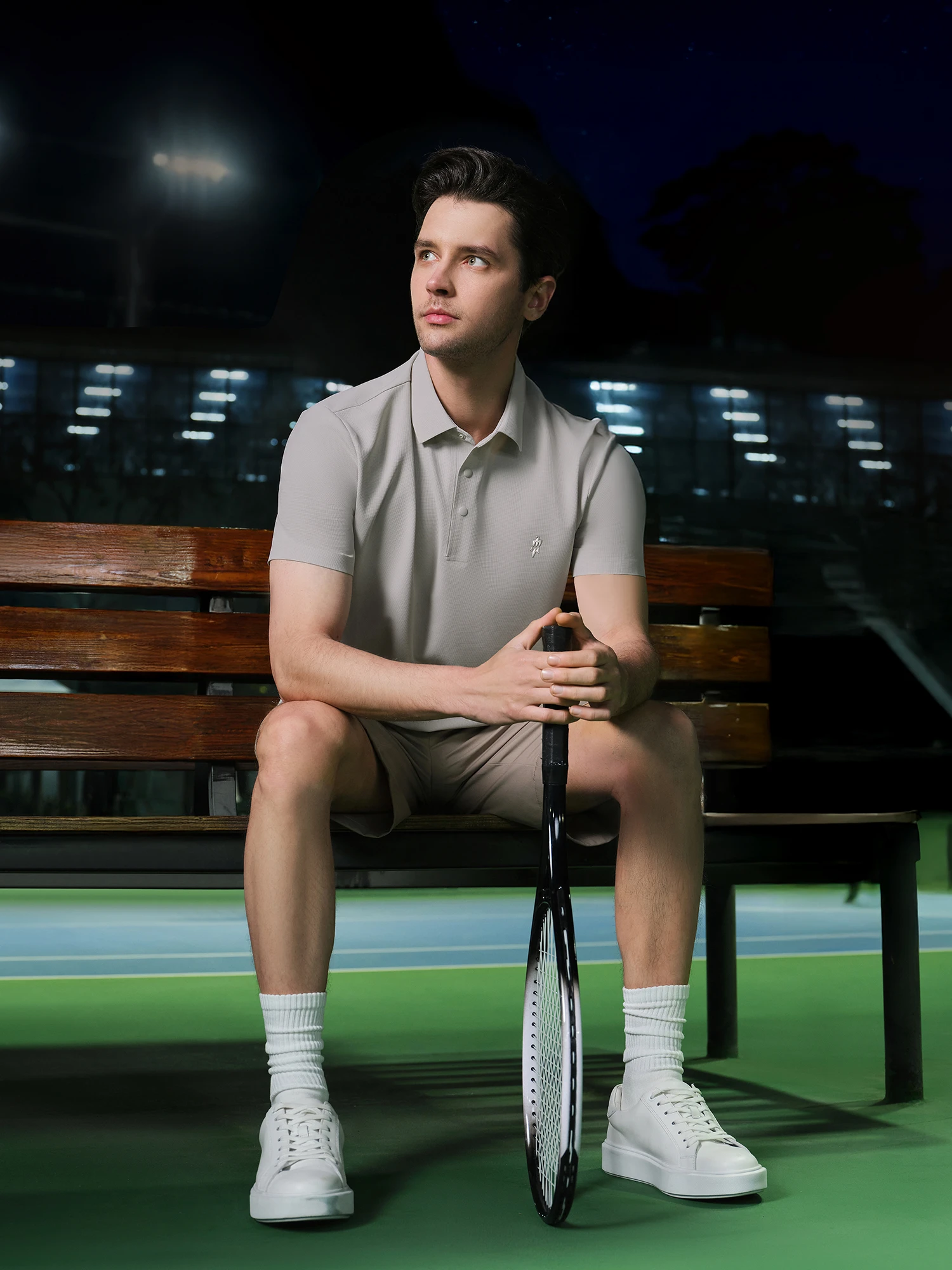 Light Khaki Stretch Polo