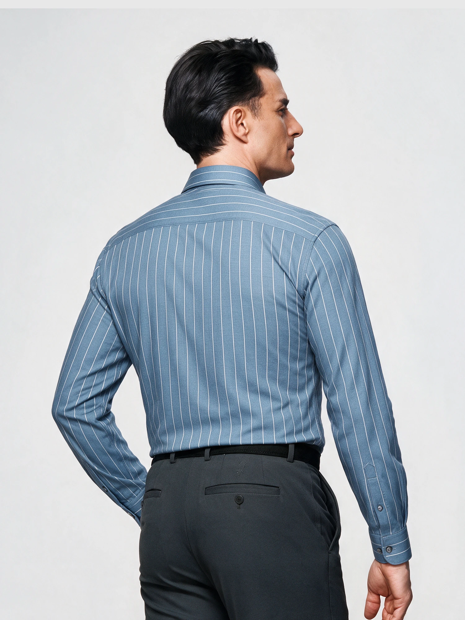Ocean Mist Blue Stripe Stretch Shirt