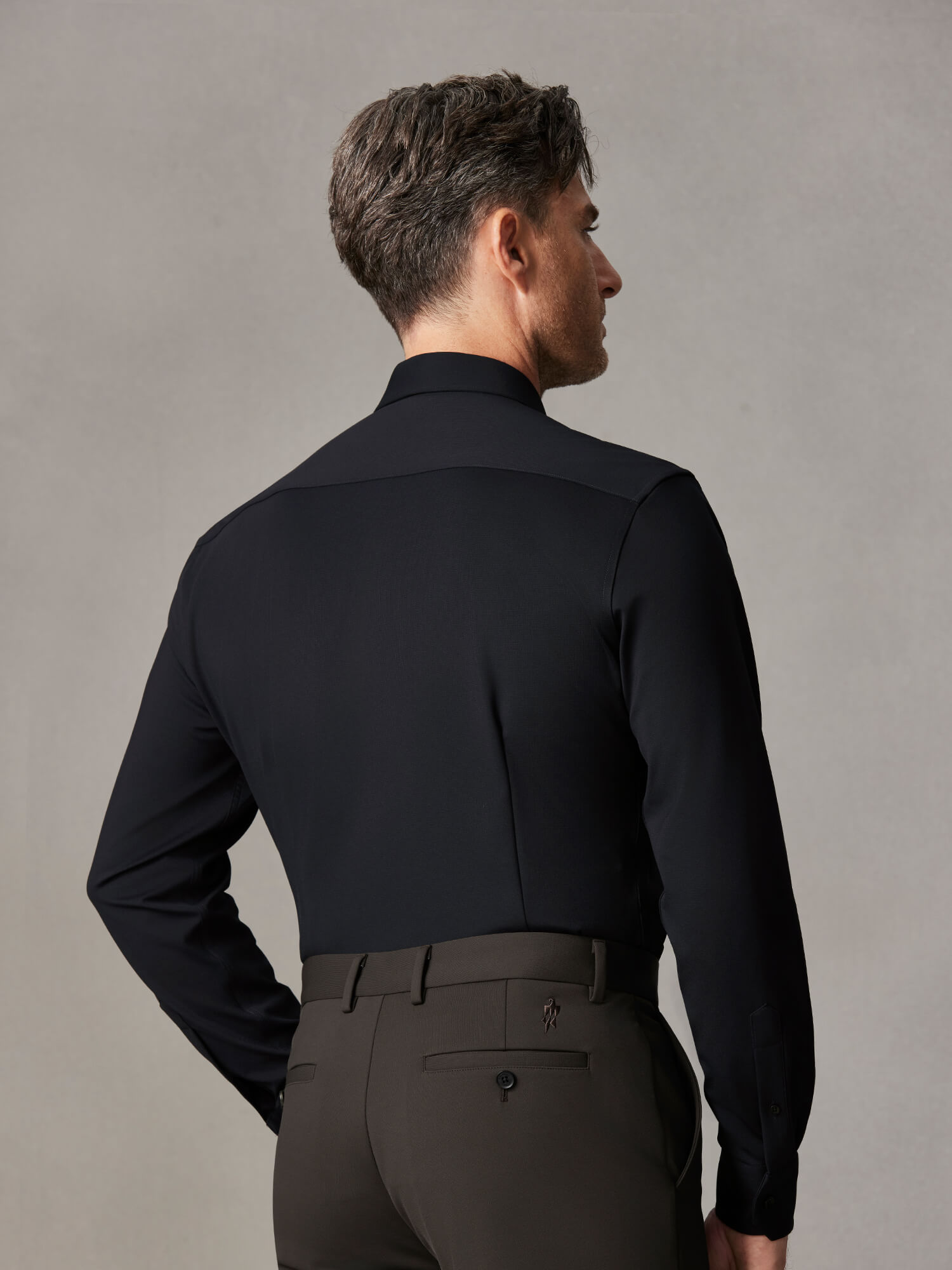 Ocean Teal Wool Check High-Stretch Shirt-Own Dream Shirts-Dress Shirts for Men