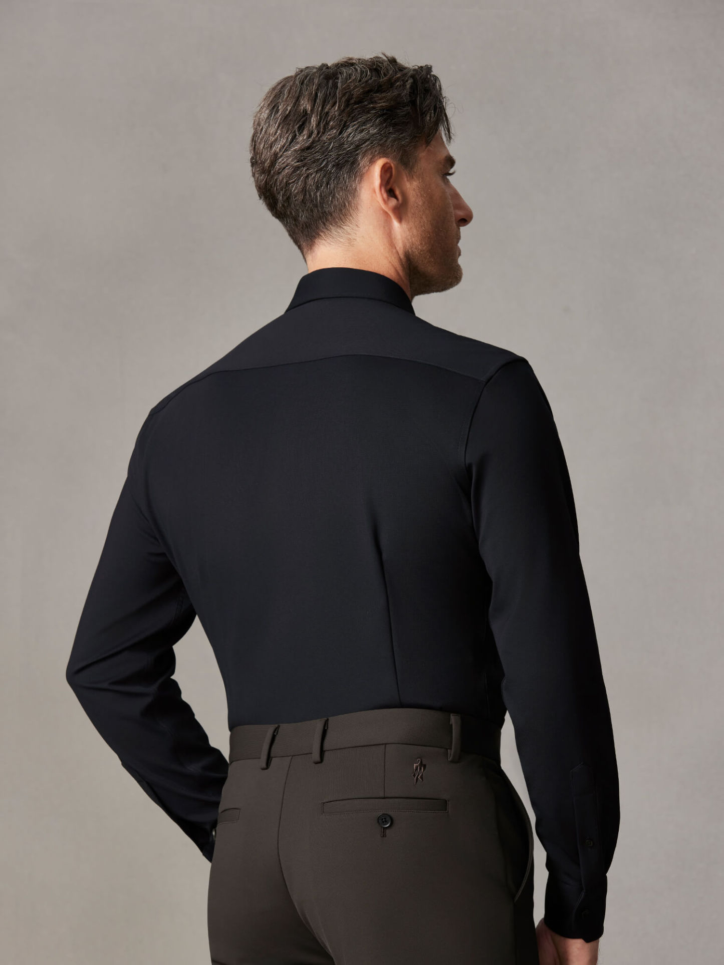 Ocean Teal Wool Check High-Stretch Shirt-Own Dream Shirts-Dress Shirts for Men