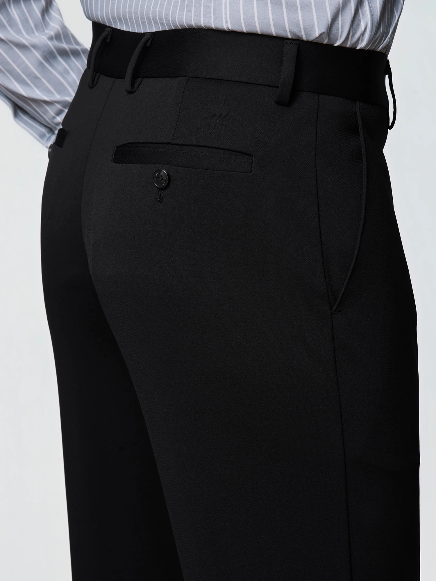 Ink Black Stretch Casual Pants