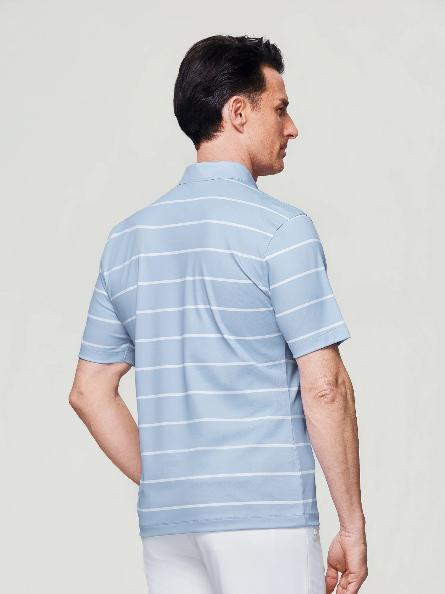 Clear Sky Blue Stripe Stretch Polo