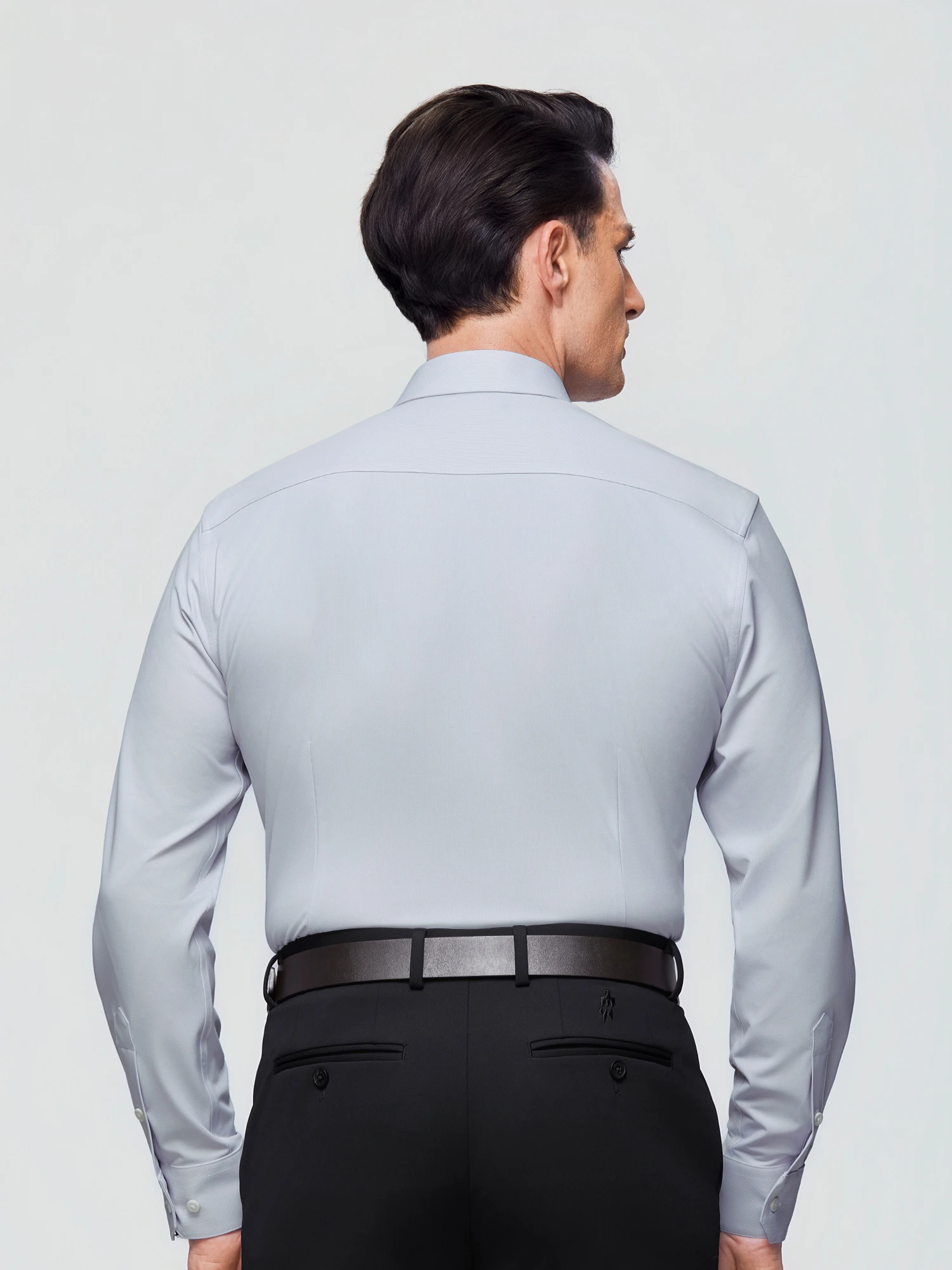 Jade Gray Plaid Stretch Shirt