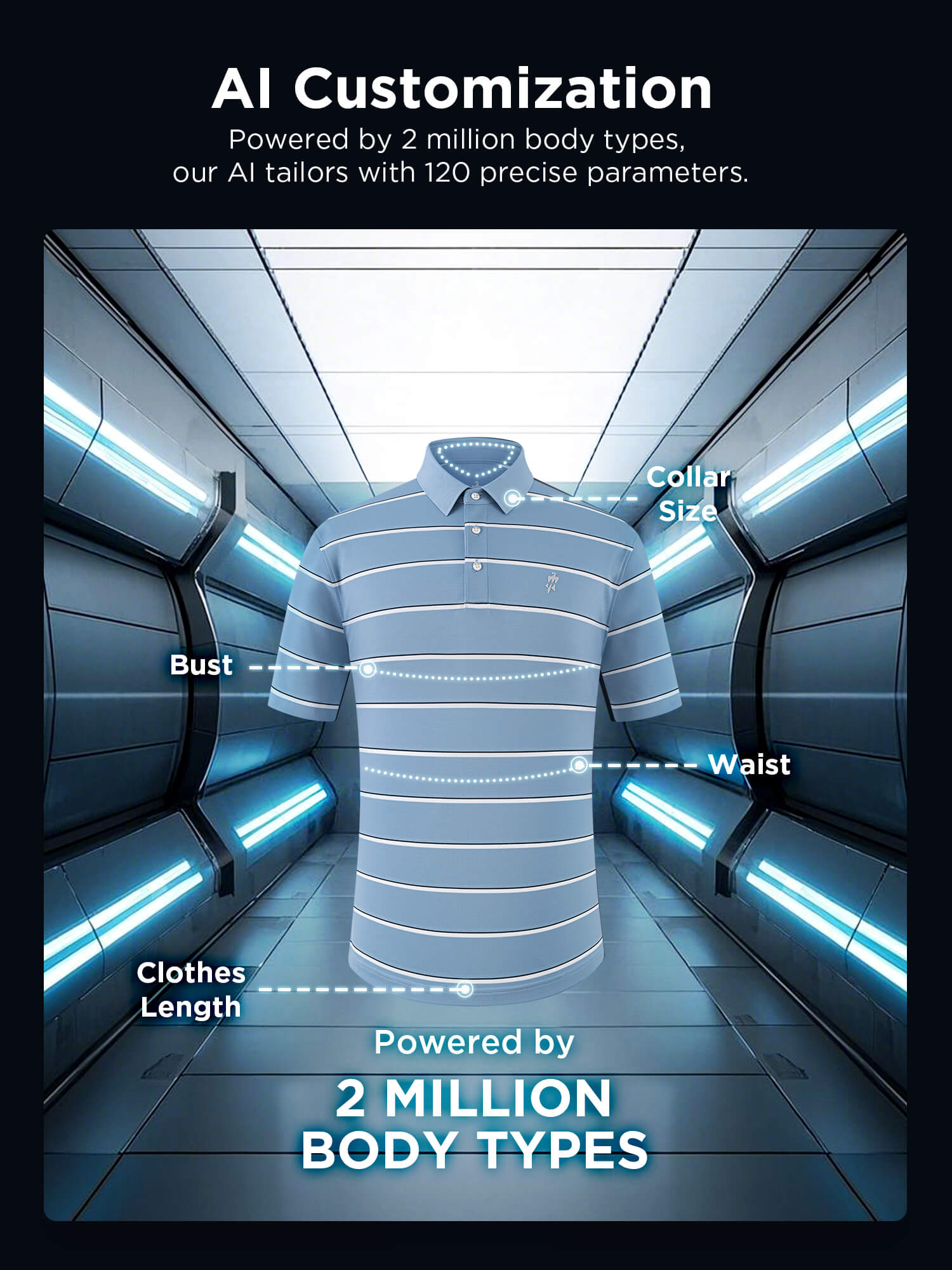 Sky Blue Striped High-Stretch Polo-Own Dream Shirts-Dress Shirts for Men