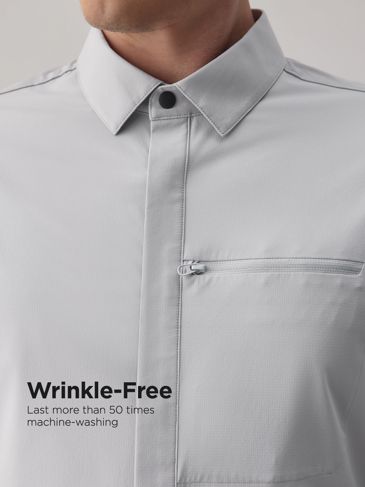 Titanium Gray High-Stretch Performance Shirt-Own Dream Shirts-Dress Shirts for Men