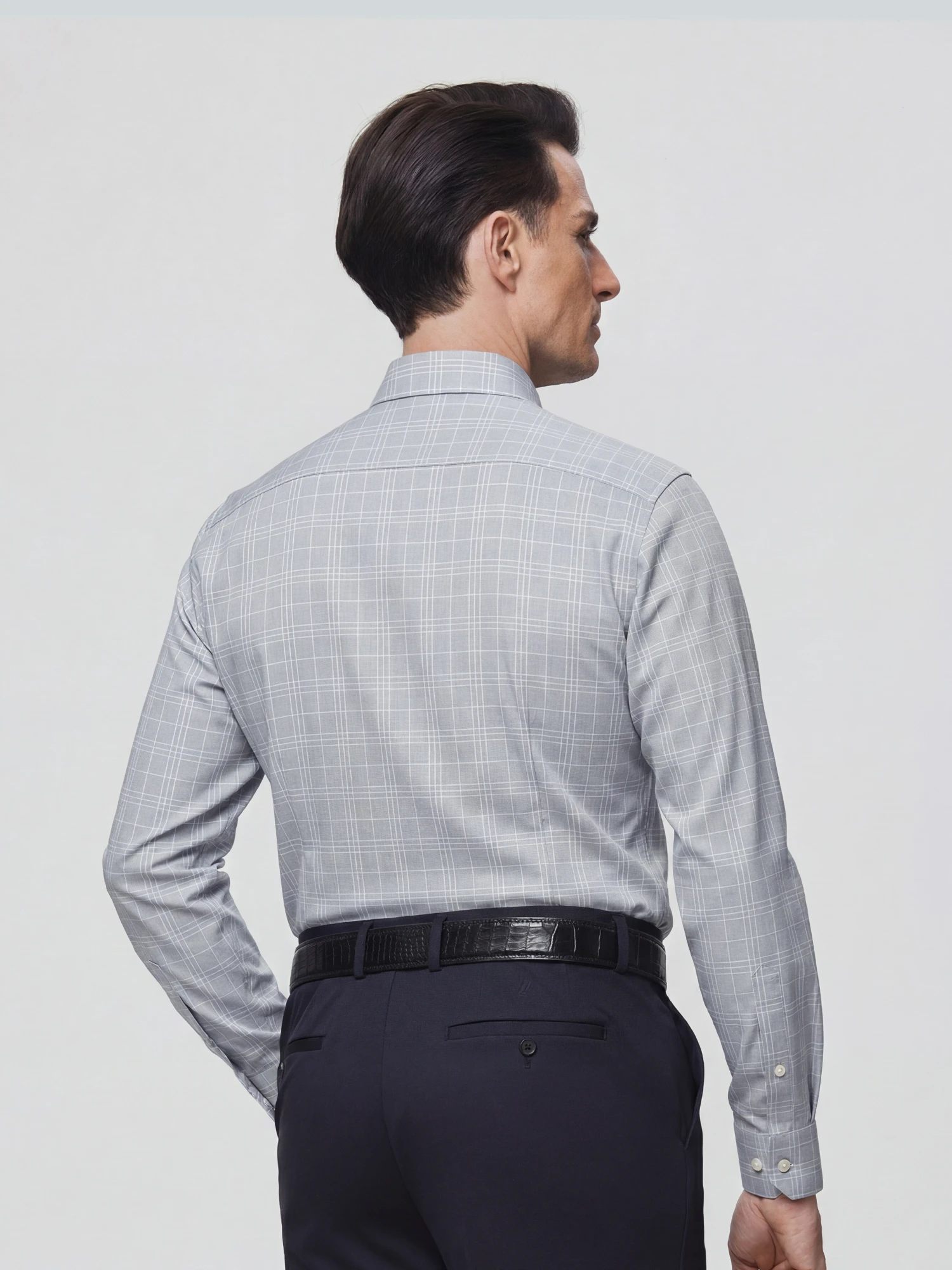 AirFlex Pro™ Mist Gray Check Stretch Shirt