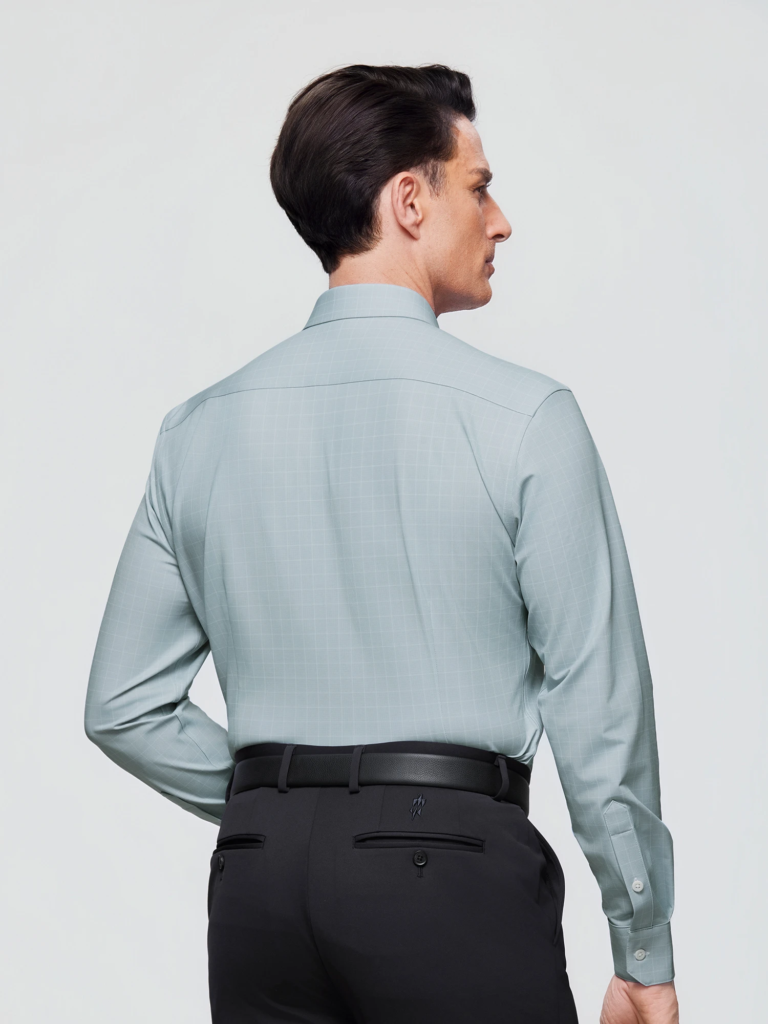 Snow Gray Stripe Stretch Shirt