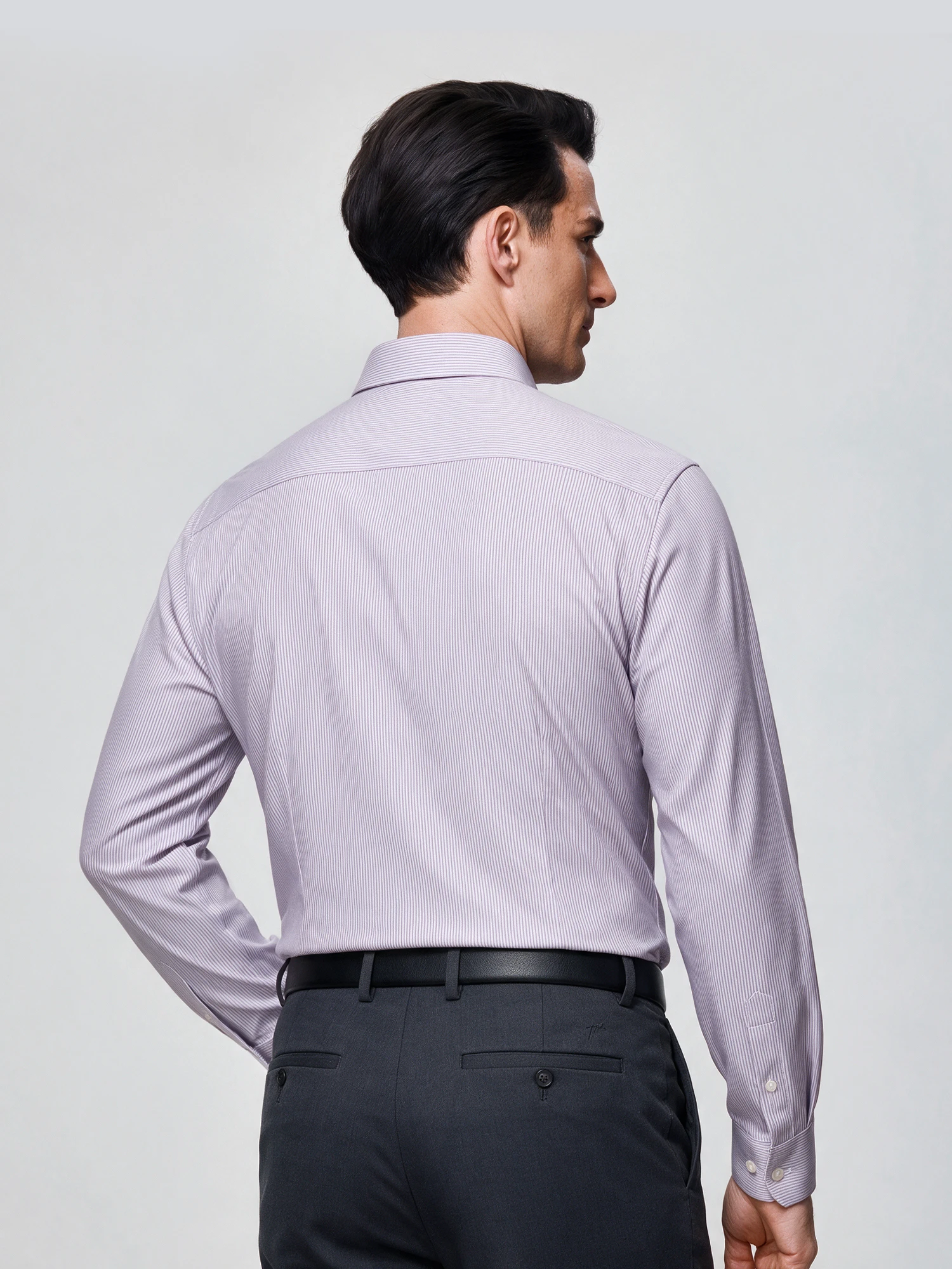 Mauve Stripe Stretch Shirt