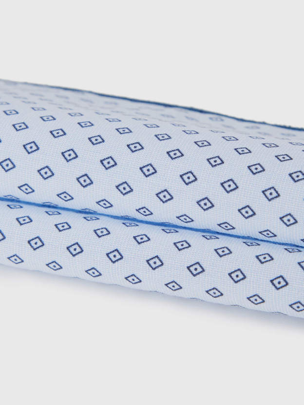 Tranquil Blue Diamond-Print Pocket Square-Own Dream Shirts-Dress Shirts for Men