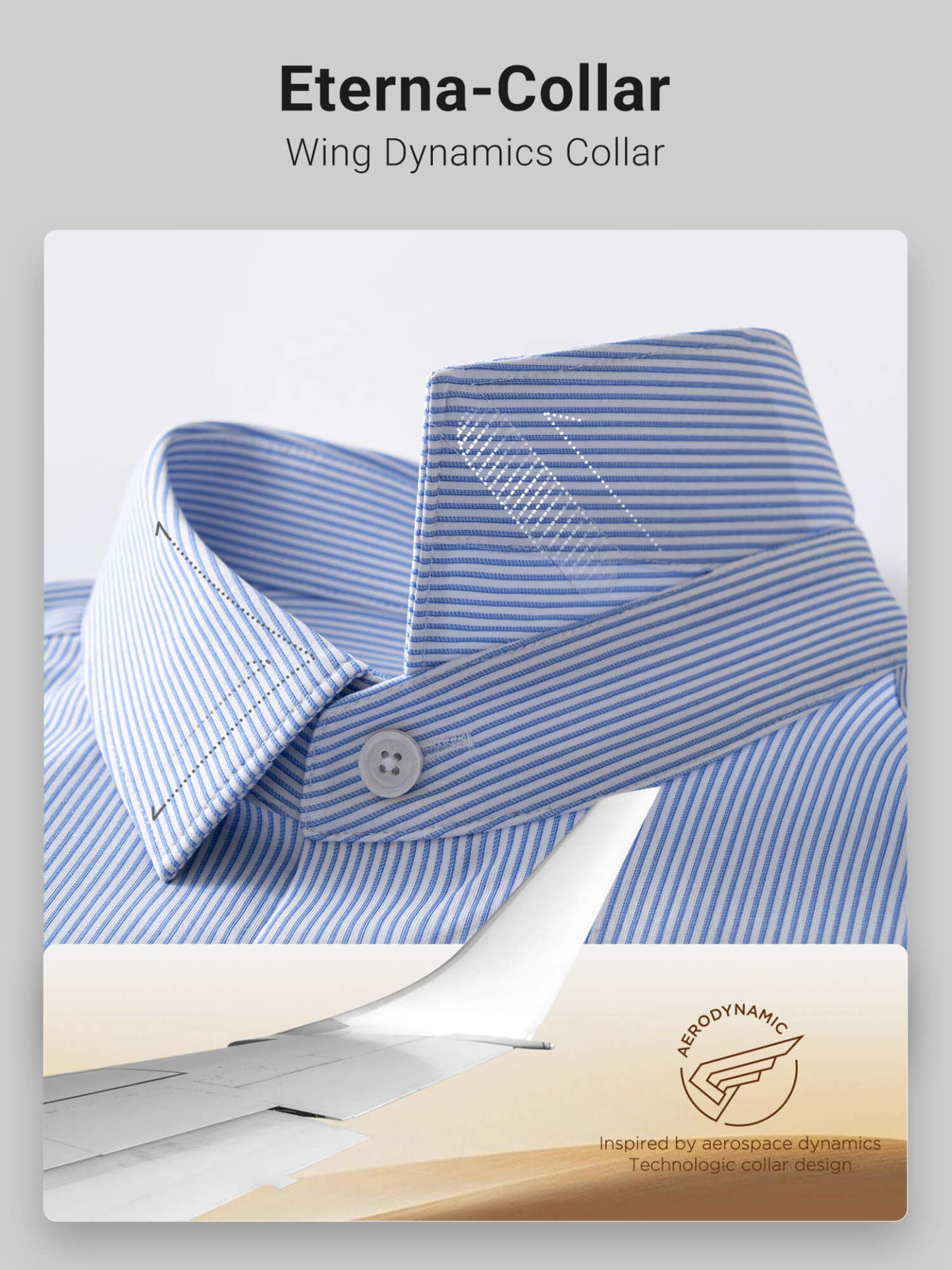 Glacier Blue Striped High-Stretch Shirt