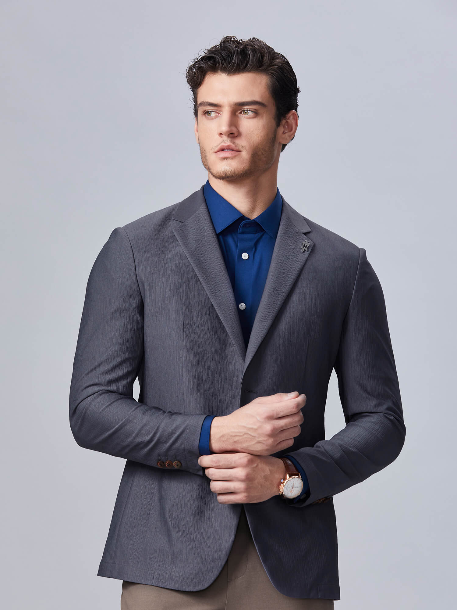 Misty Gray Stretch Blazer