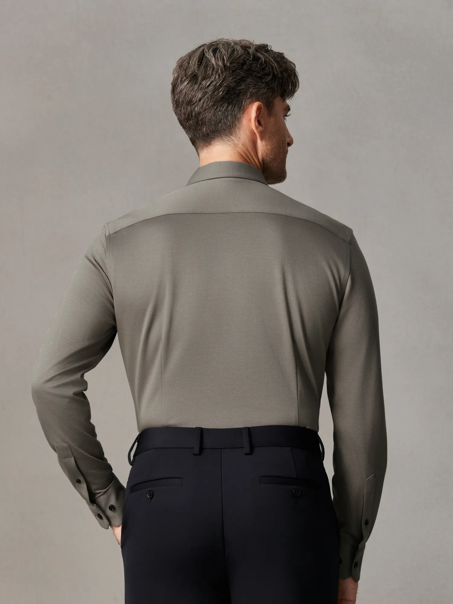 Dawn Gray Cashmere Stretch Shirt