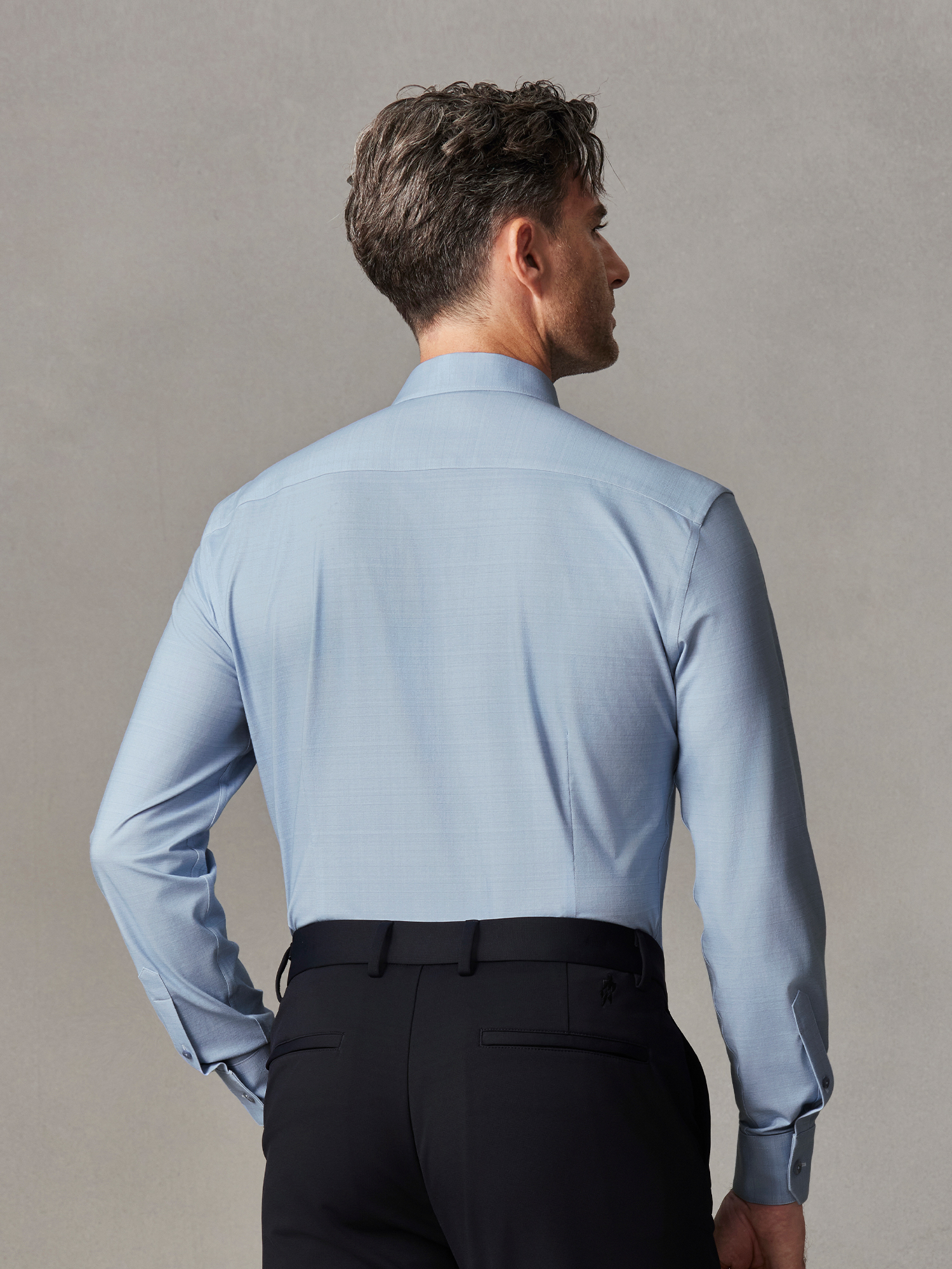 Sky Drift Pima Cotton High-Stretch Mulberry Silk Dress Shirt-Own Dream Shirts-Dress Shirts for Men