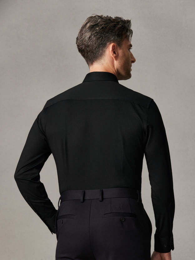 Non-Iron Stretch Black Shirt-Own Dream Shirts-Dress Shirts for Men