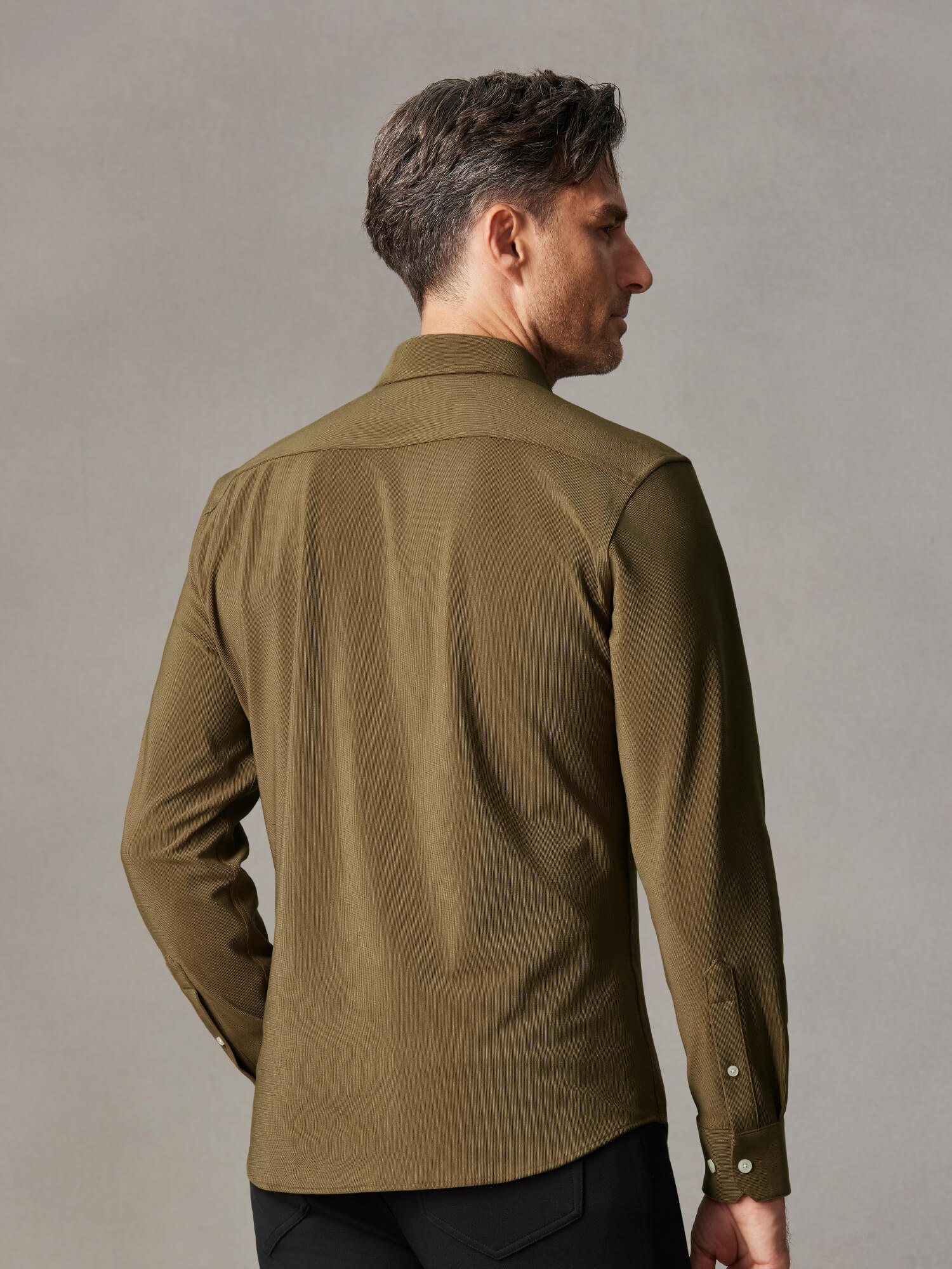 Sunrise Warm Coffee Corduroy Stretch Shirt-Own Dream Shirts-Dress Shirts for Men