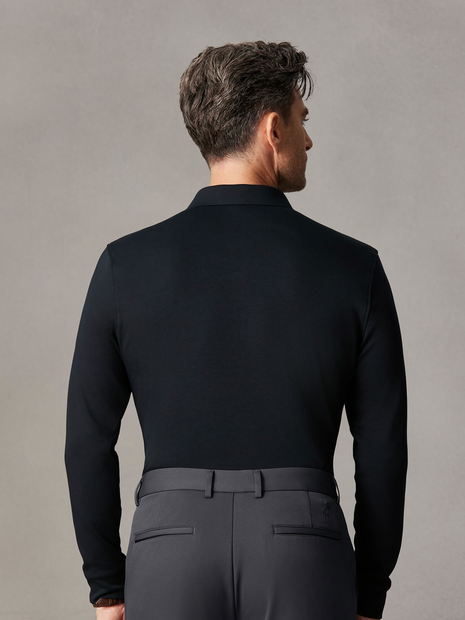 Evergreen Sage Long-Sleeve Stretch Polo