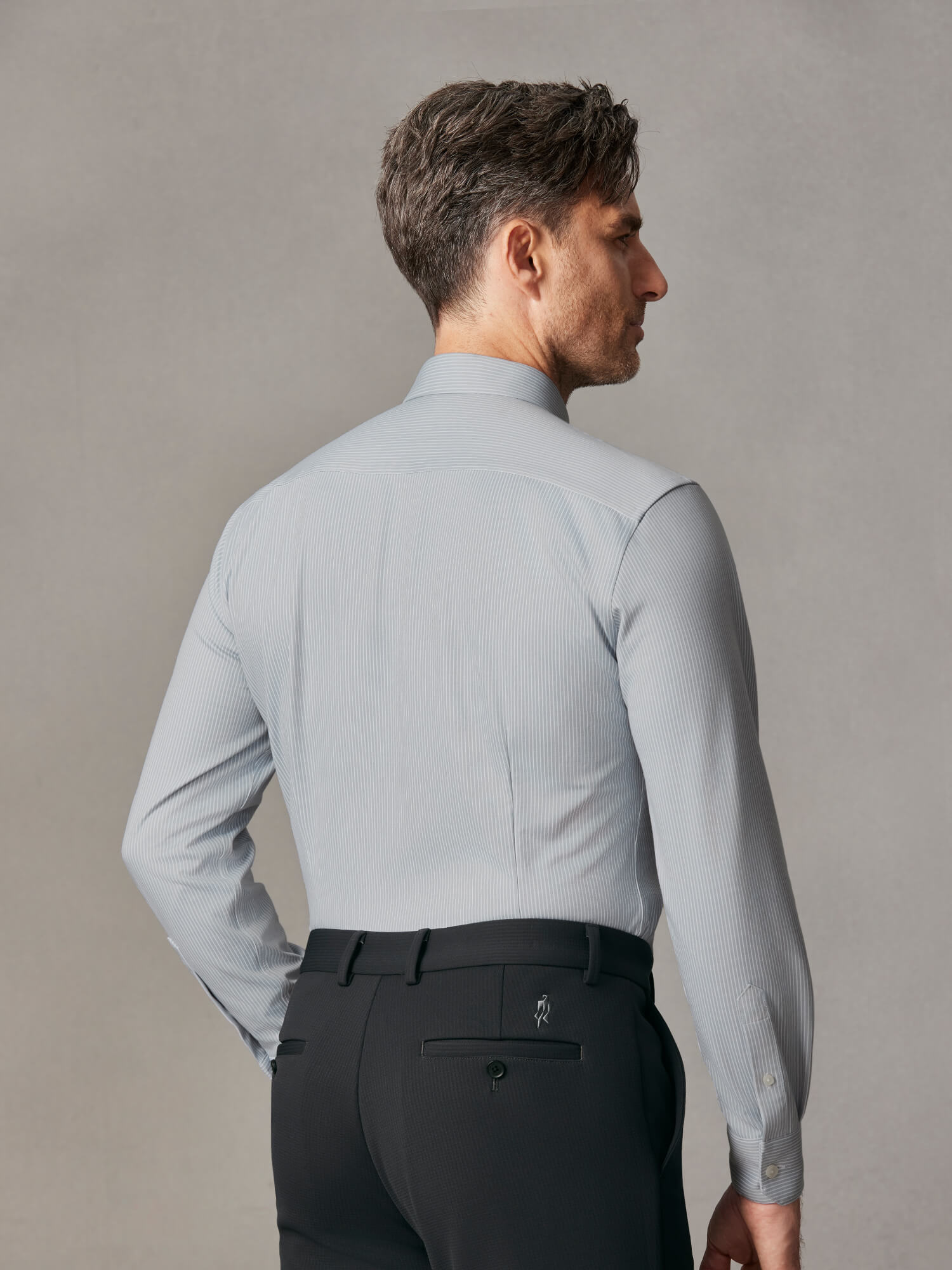 Stellar Gray Stripe Stretch Shirt