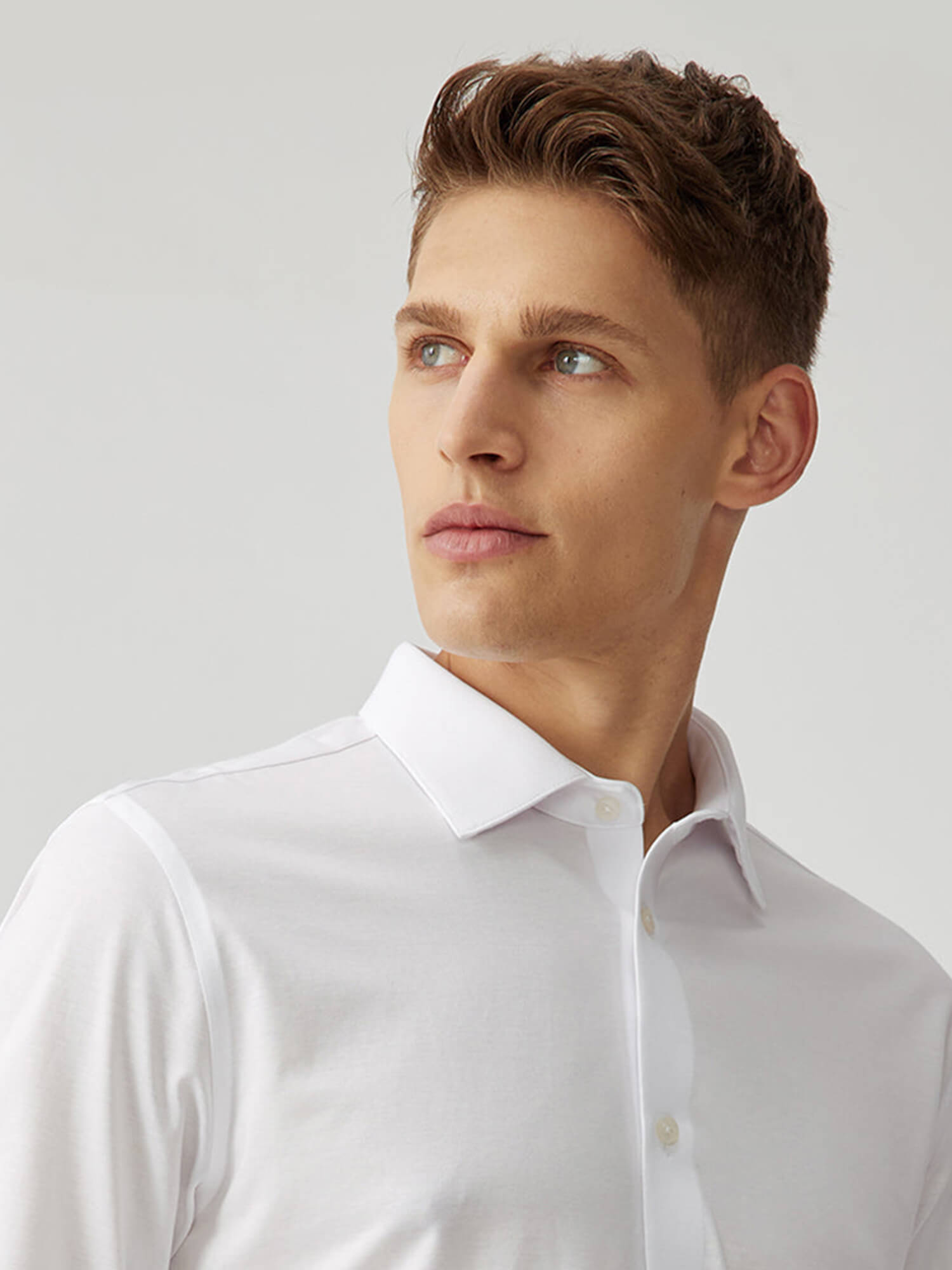 Polar White Stretch Shirt——Water, Oil & Stain Resistant-Own Dream Shirts-Dress Shirts for Men