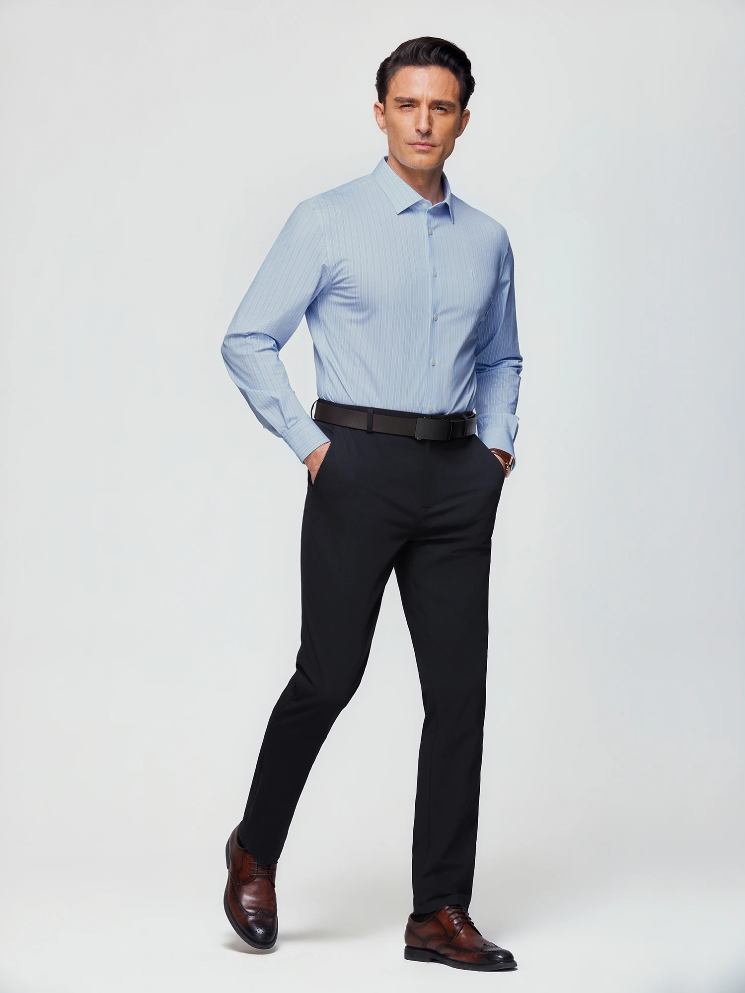 Glacier Stream Blue Stripe Stretch Shirt