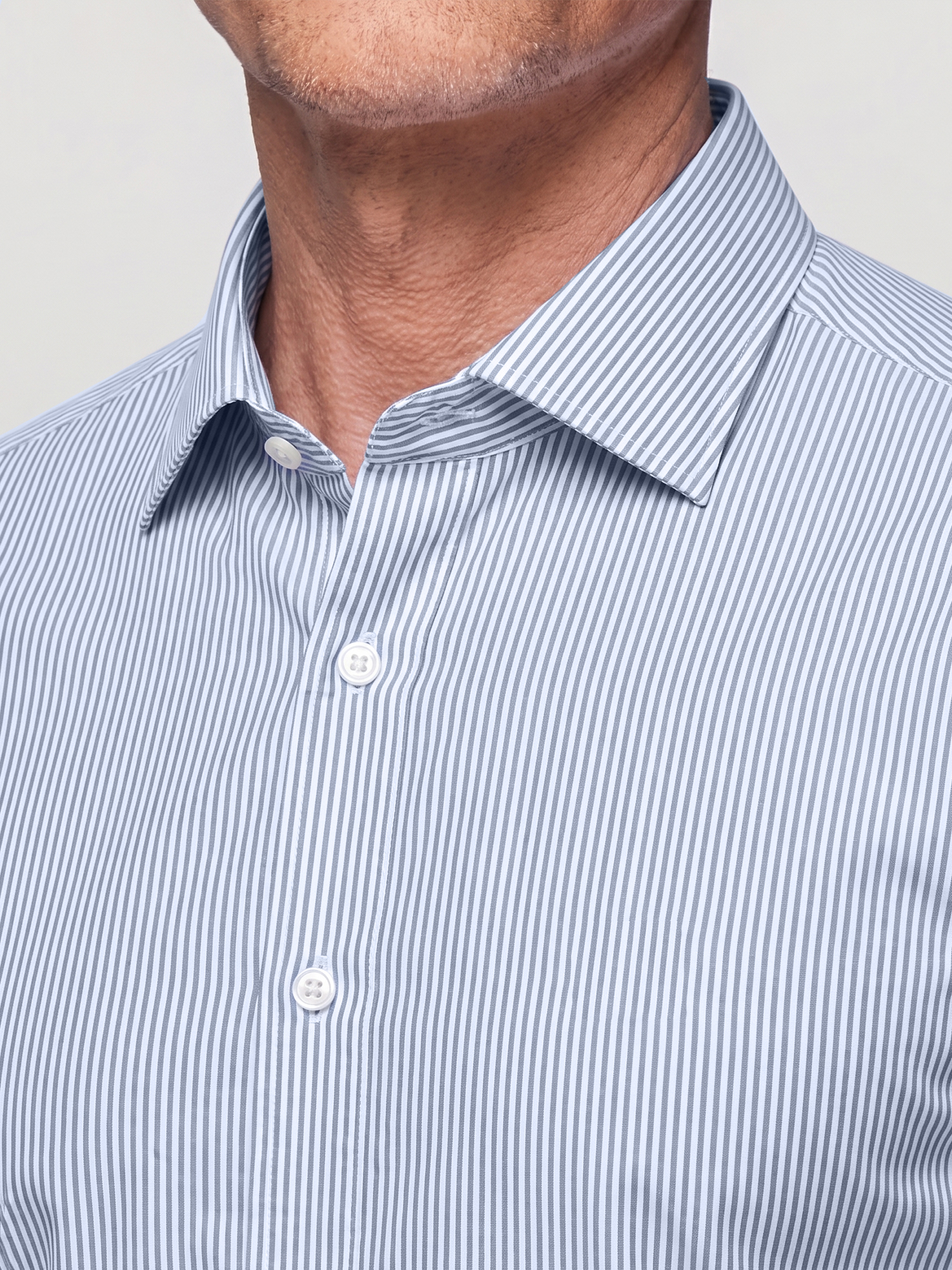 Ocean Blue Stripe Stretch Shirt