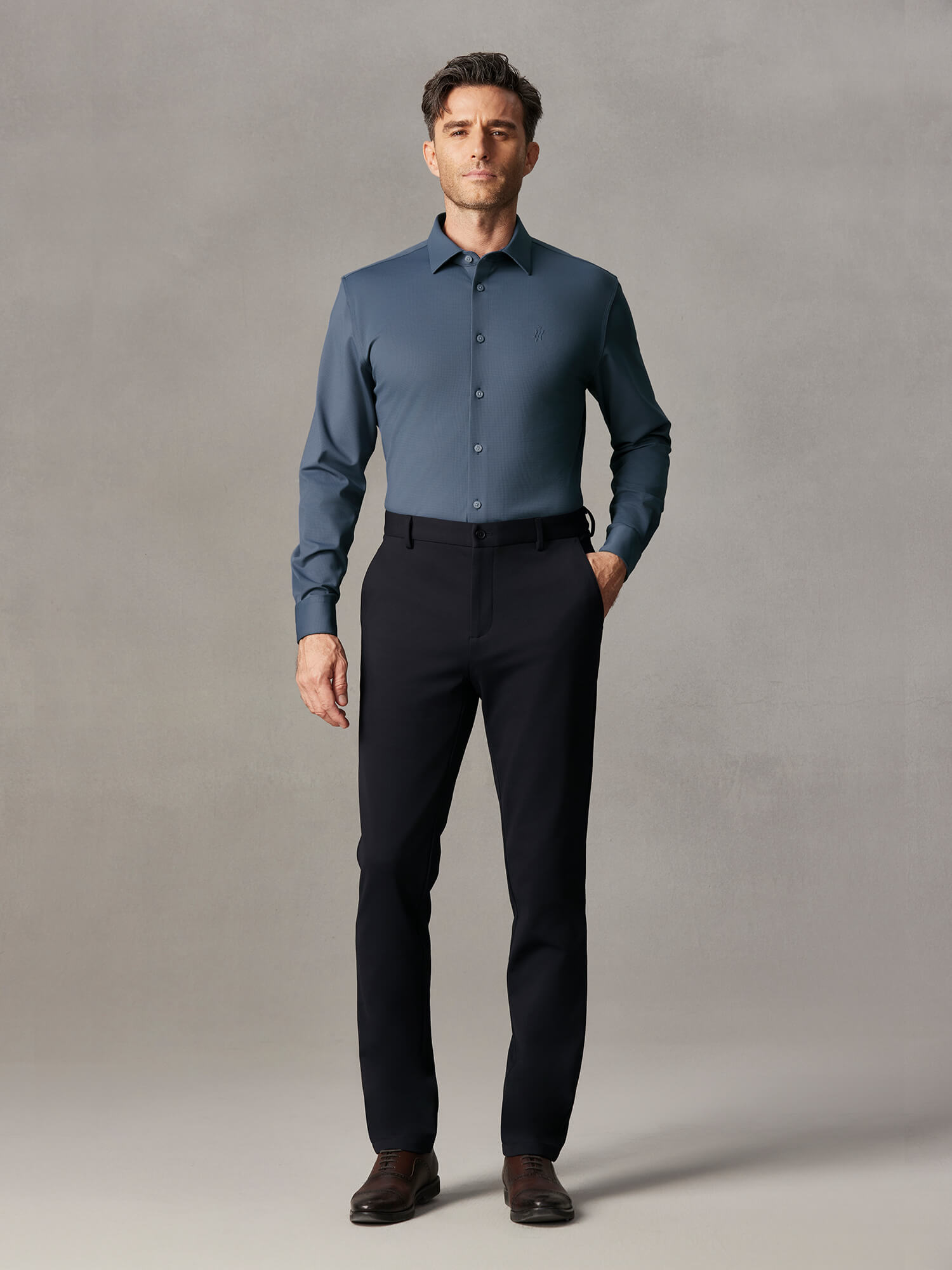Midnight Navy High-Stretch Pants-Own Dream Shirts-Dress Shirts for Men