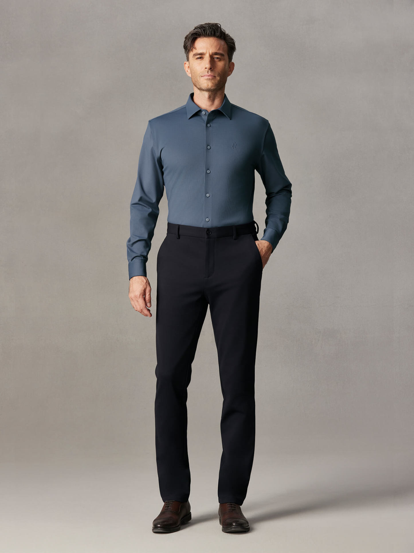 Midnight Navy High-Stretch Pants-Own Dream Shirts-Dress Shirts for Men