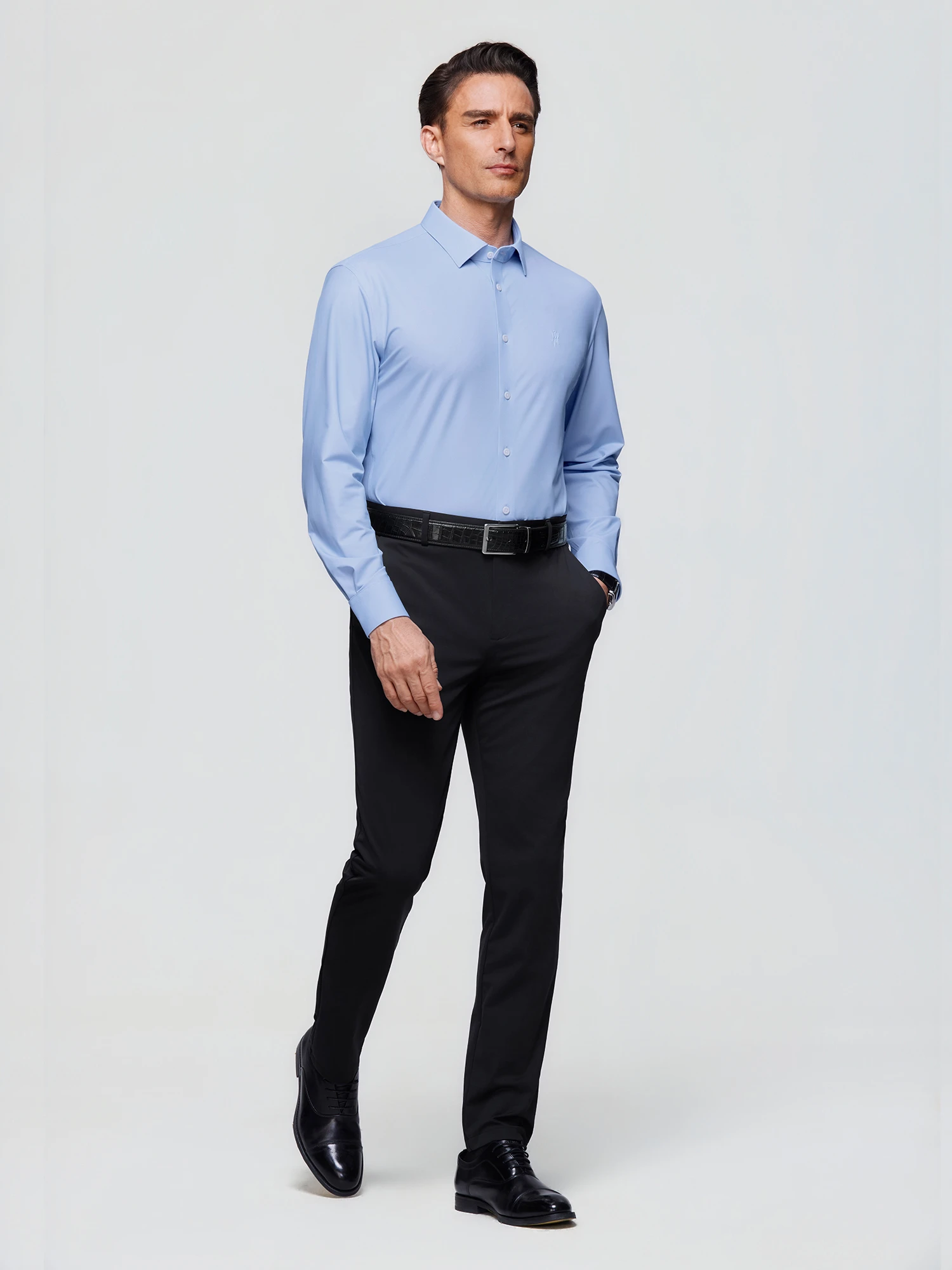 Stream Blue Stripe Stretch Shirt