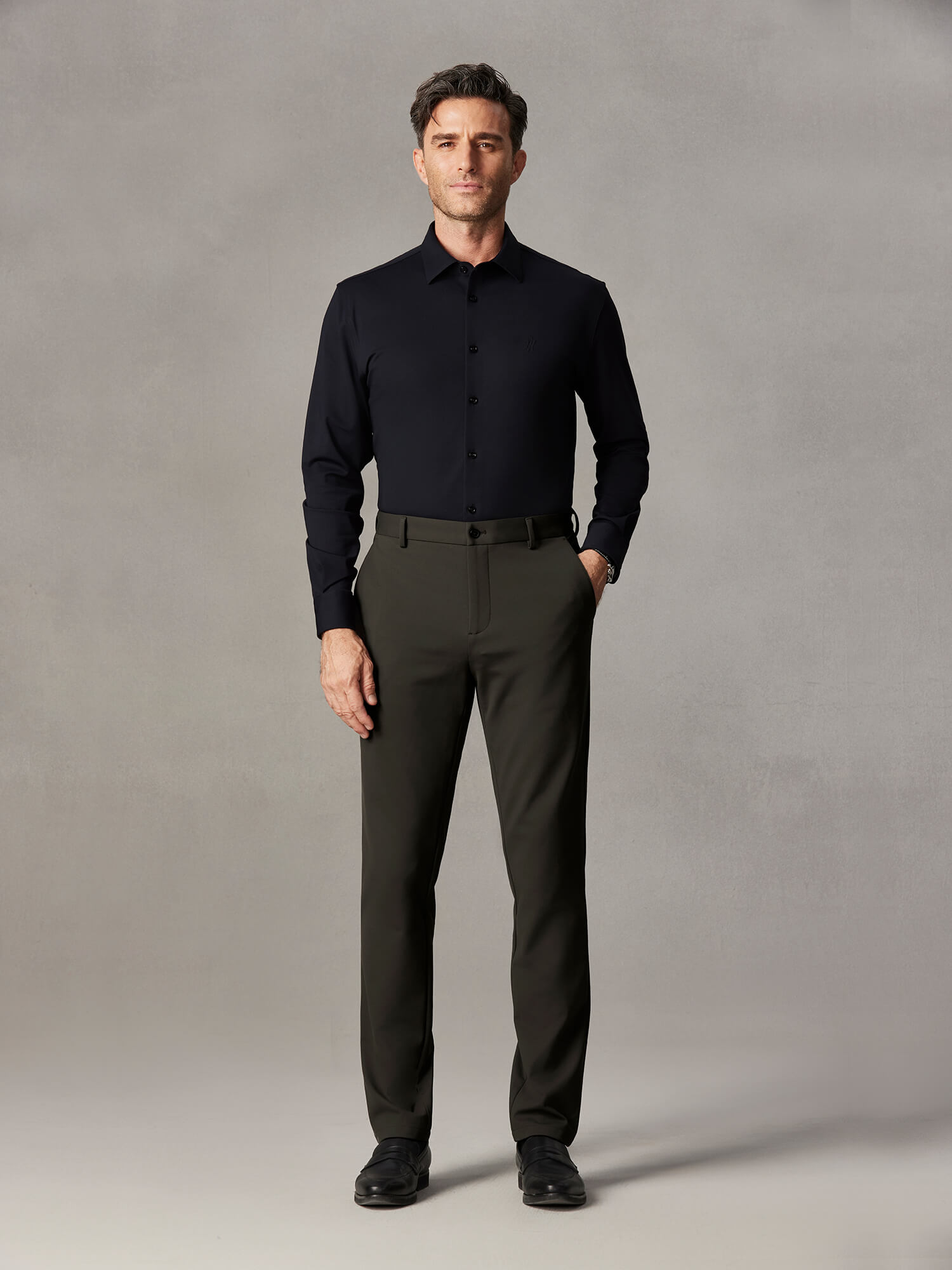 Autumn Brown High-Stretch Pants-Own Dream Shirts-Dress Shirts for Men