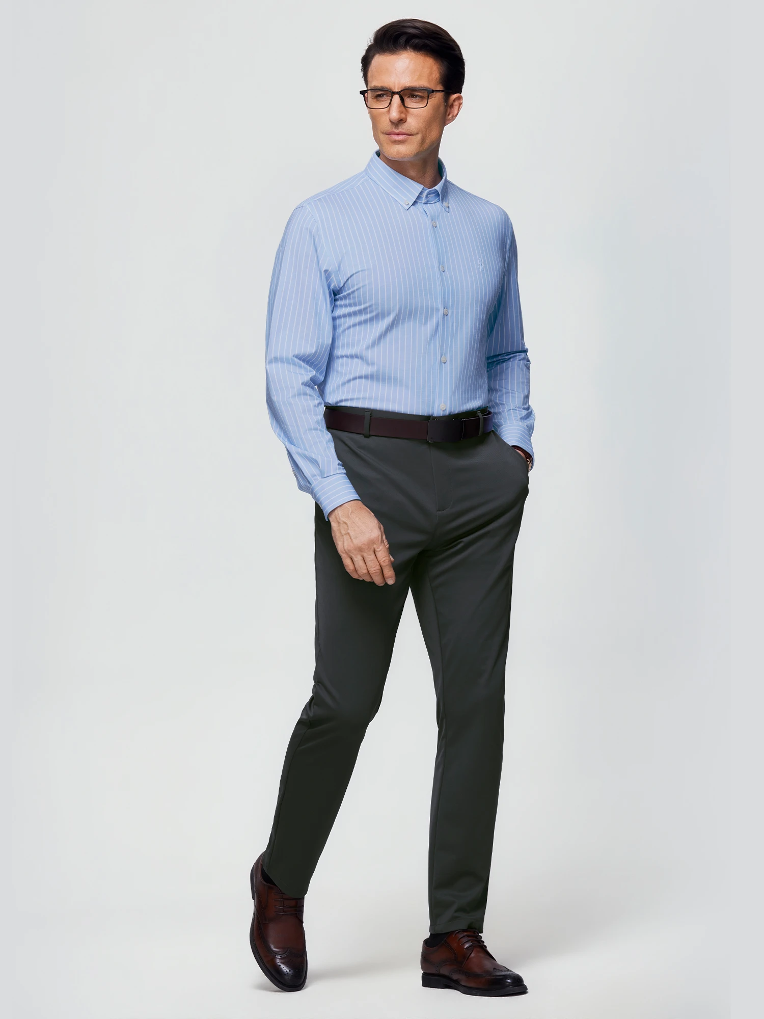 Cloud Creek Blue Stripe Stretch Shirt