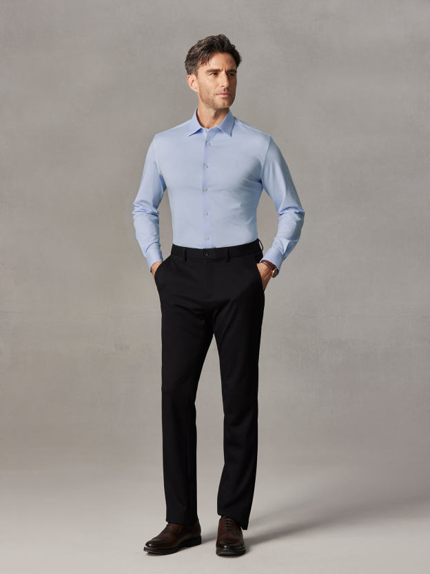 Non-Iron High-Stretch Blue Shirt-Own Dream Shirts-Dress Shirts for Men