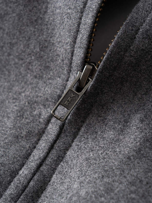 Lustrous Grey Wool Jacket