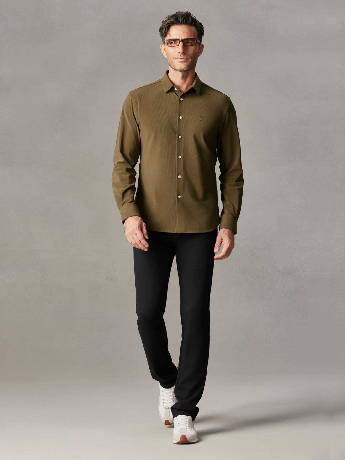 Sunrise Warm Coffee Corduroy Stretch Shirt-Own Dream Shirts-Dress Shirts for Men
