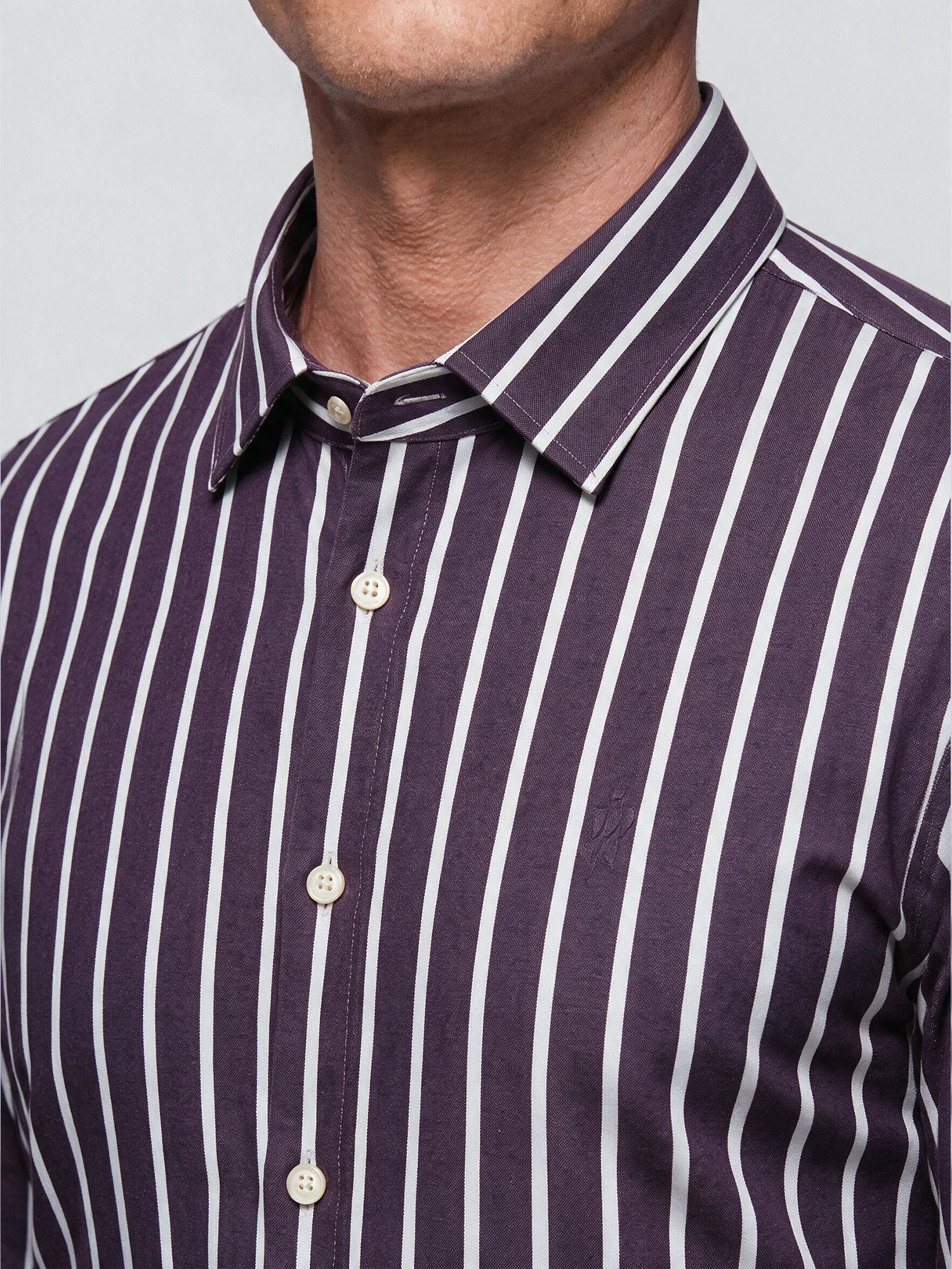 Lavender Stripe Stretch Shirt