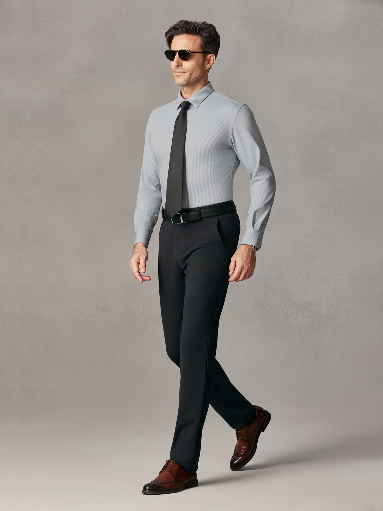 Stellar Gray Stripe Stretch Shirt