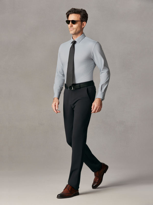 Stellar Gray Stripe Stretch Shirt