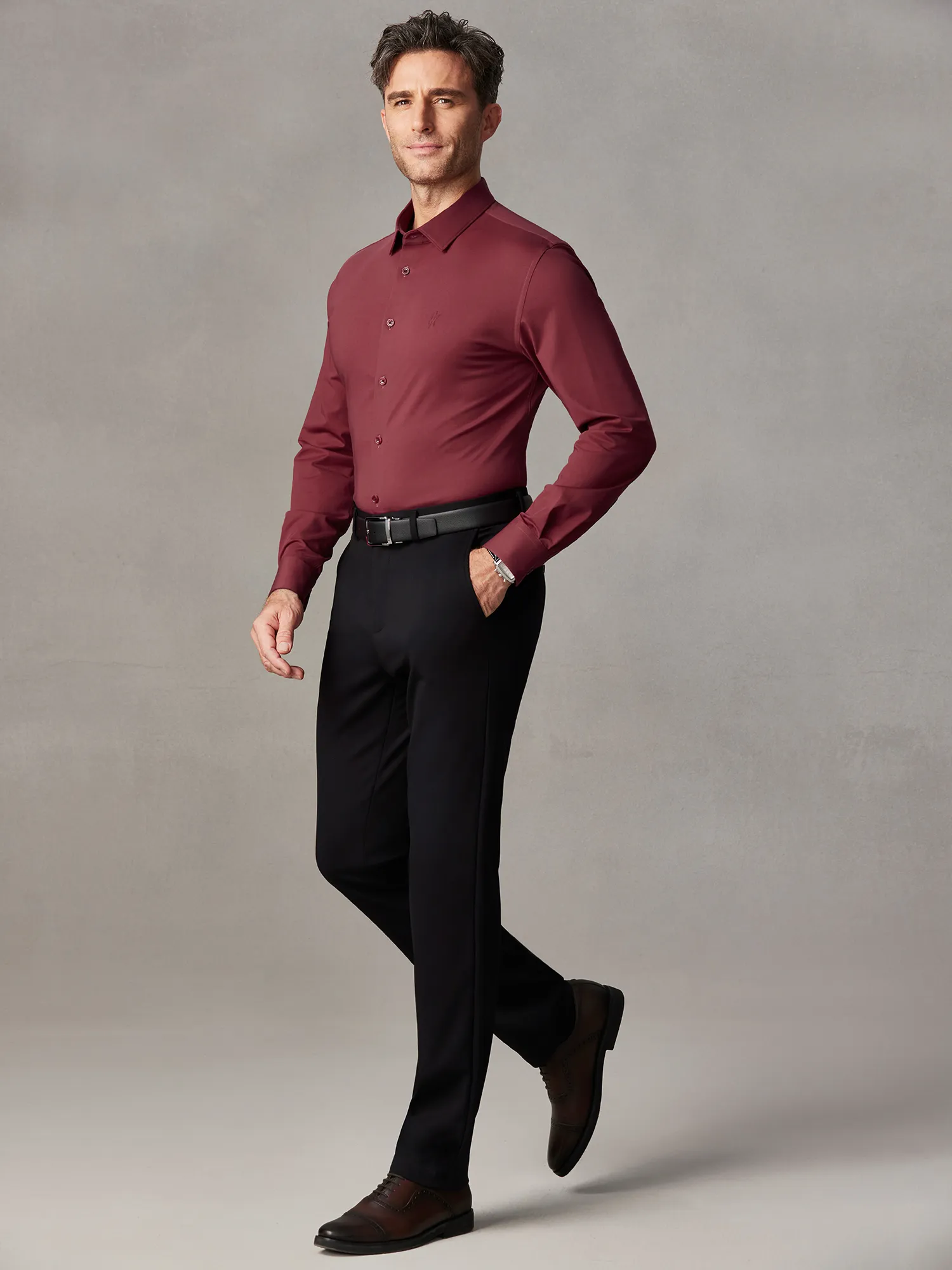 Deep Sangria Red Stretch Shirt