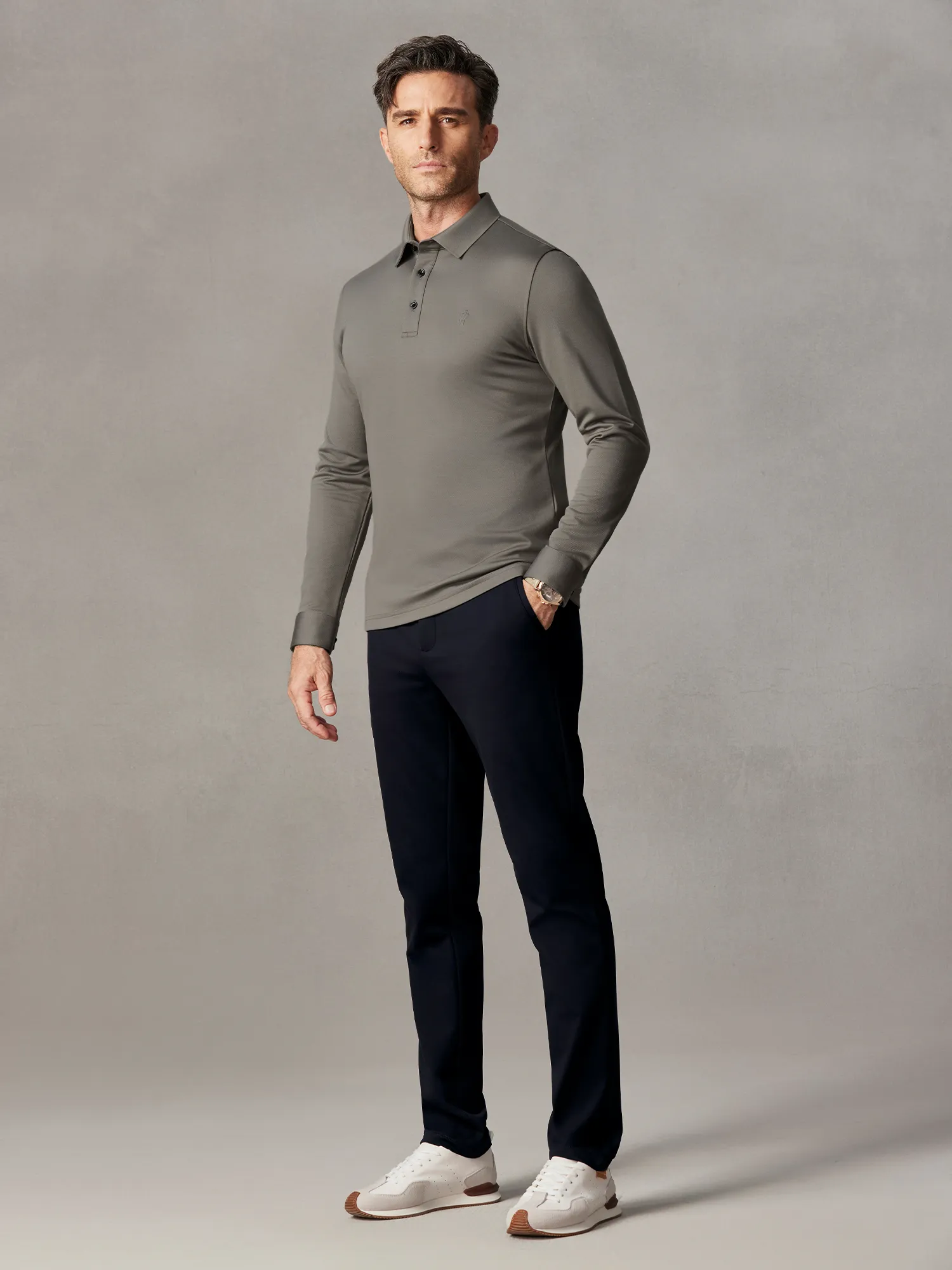 WarmTech Max Silk Cashmere Gray Stretch Polo