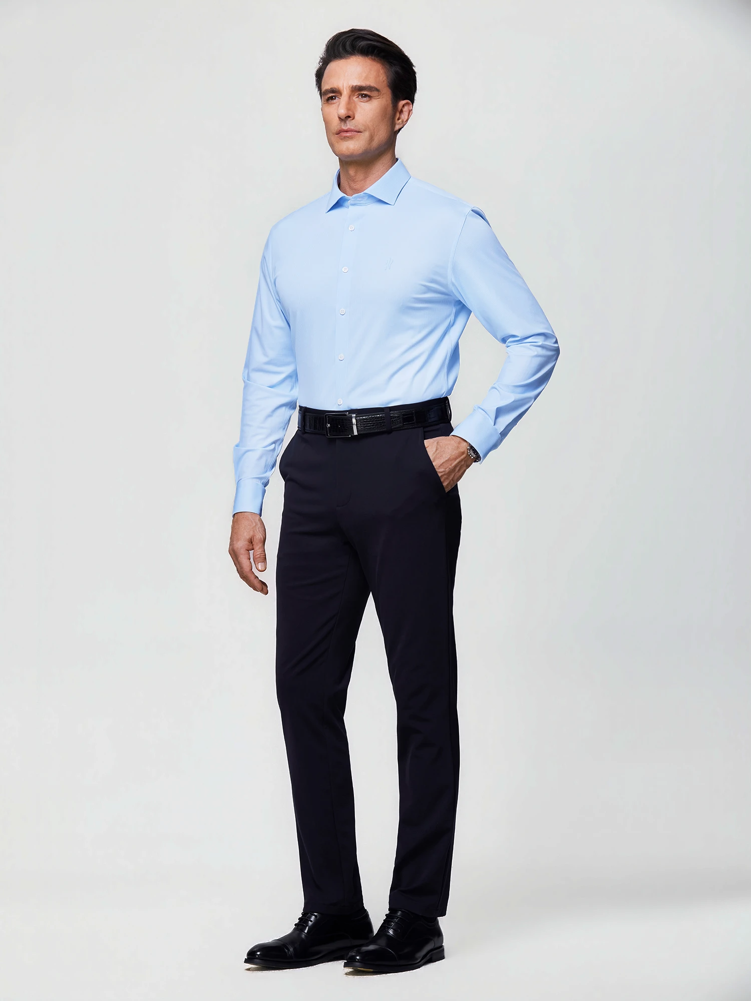 Clear Wave Blue Stripe Stretch Shirt