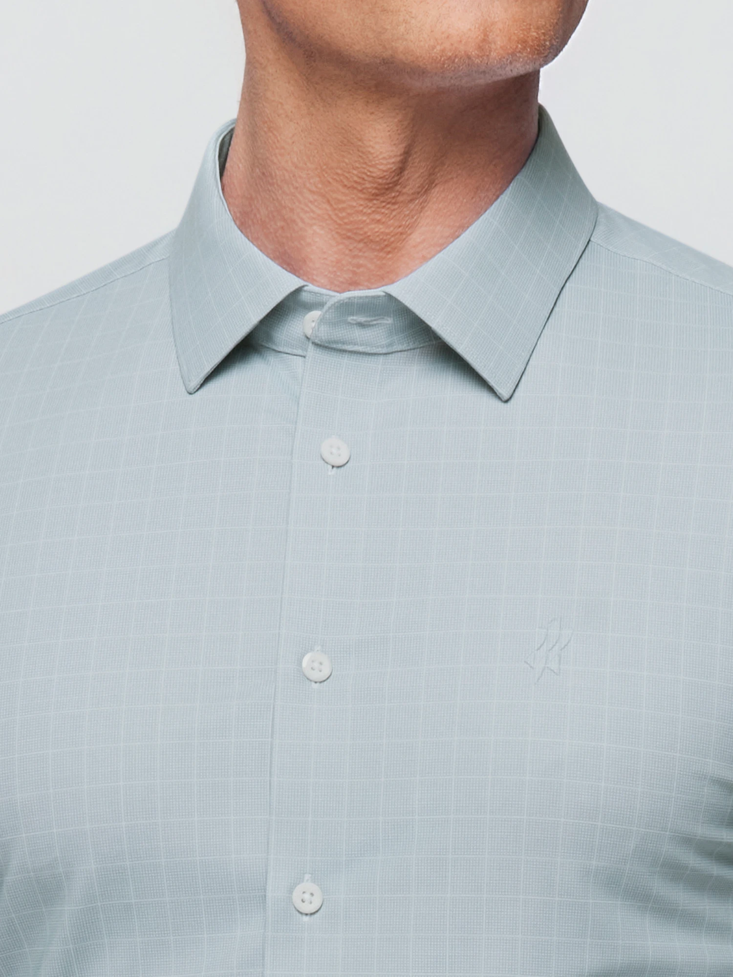 Snow Gray Stripe Stretch Shirt