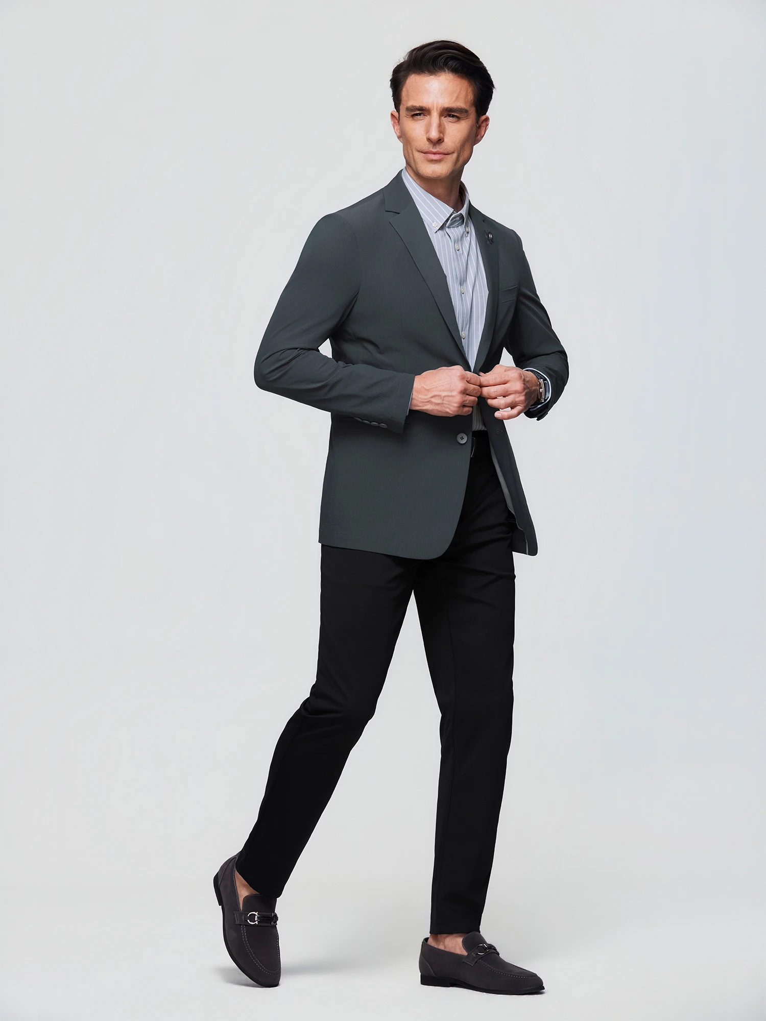 Cloud Gray Stretch Blazer