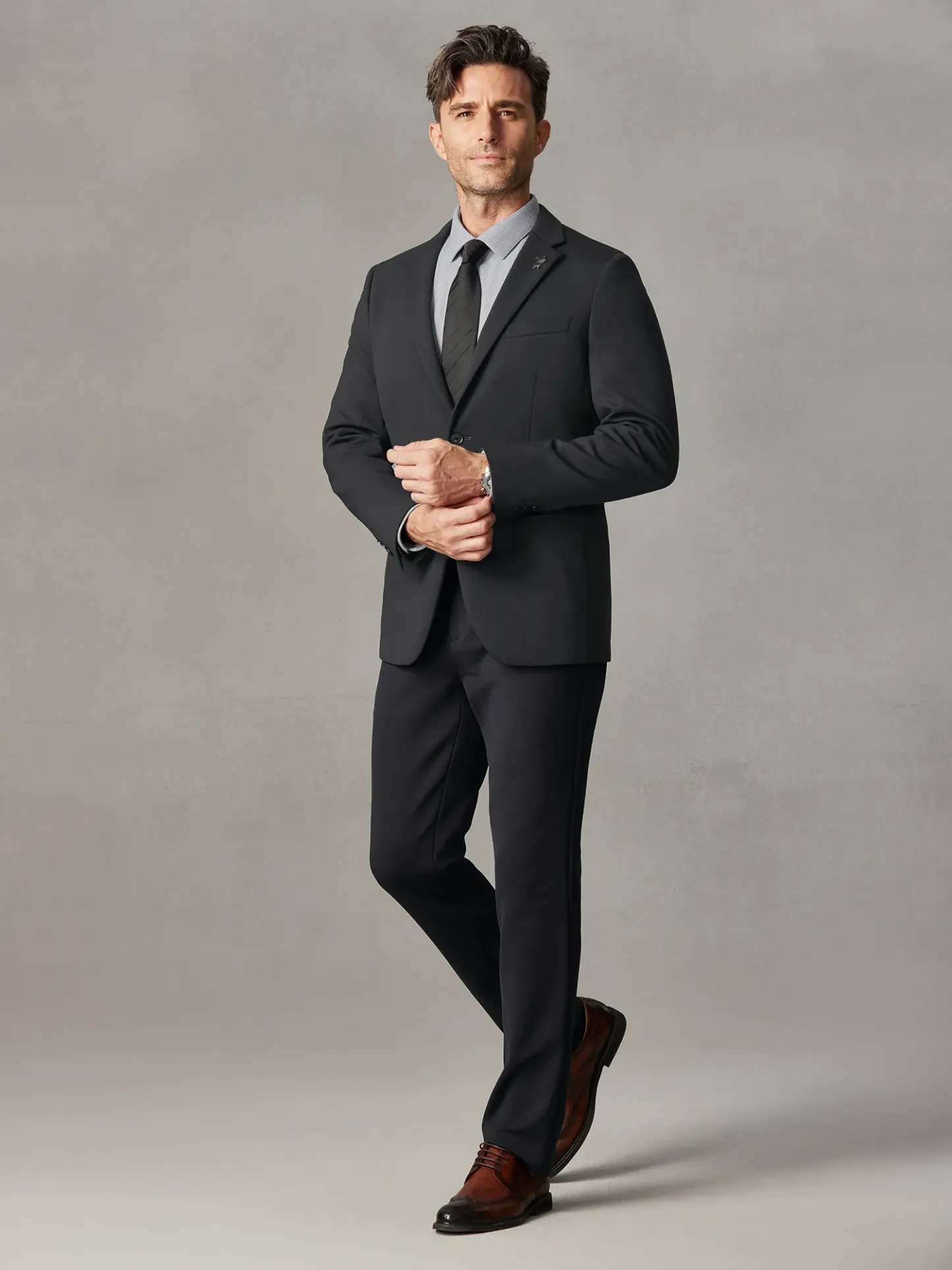 WarmTech Pro Falcon Gray Shadow Plaid Stretch Blazer